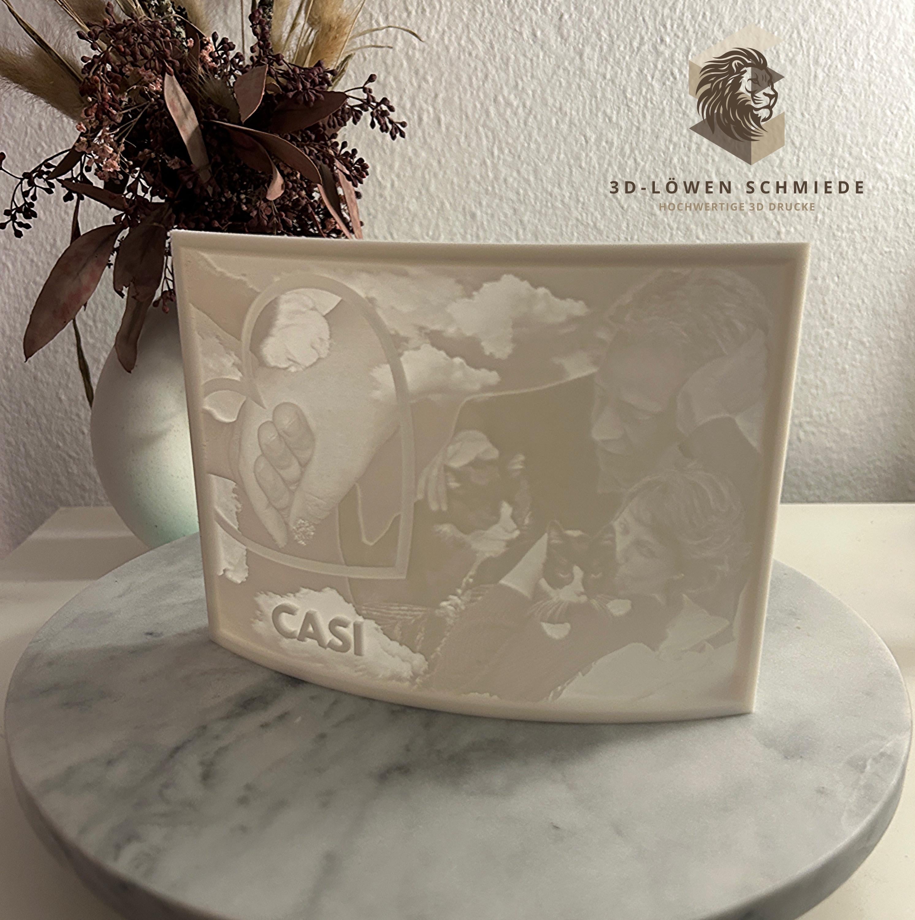 Personalisierte 3D Lichtbild mit euren Lieblings Momenten anpassbarer Schriftzug Austeller mit LED Beleuchtung Perfektes Geschenk