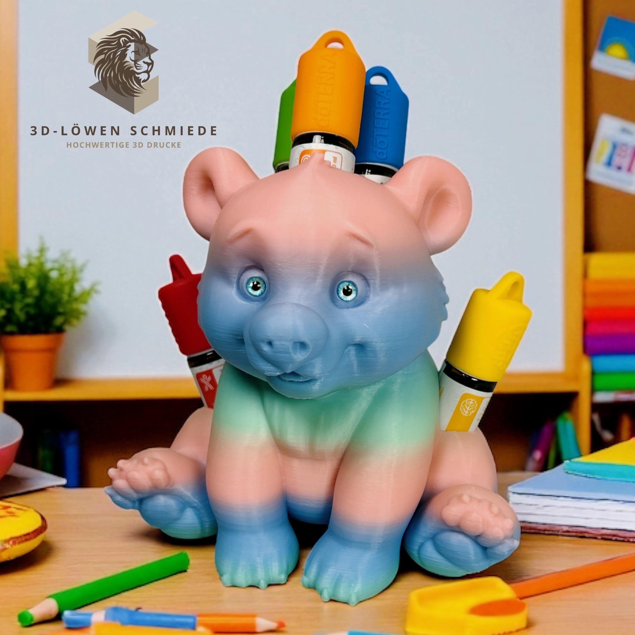 doTERRA Aufsteller KidsCollection AromaBär für Ätherische Öle Platz für 7x 10ml Roll On - Deko - Geschenk - Aufbewahrung