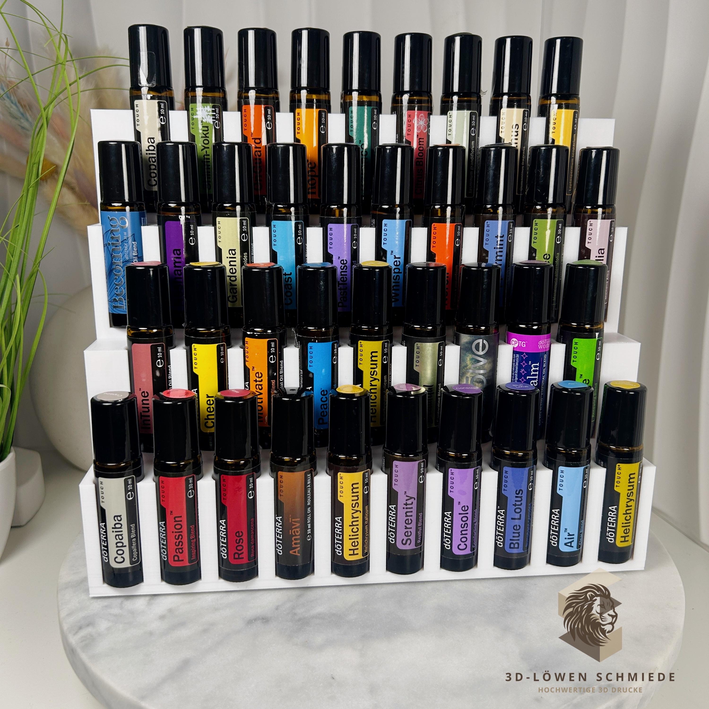 doTERRA Aufsteller / Regal für 10x 10ml Ätherische Öl Touch Roll-On‘s mit Sichtfenster auf die Öle, auch in anderen Farben möglich