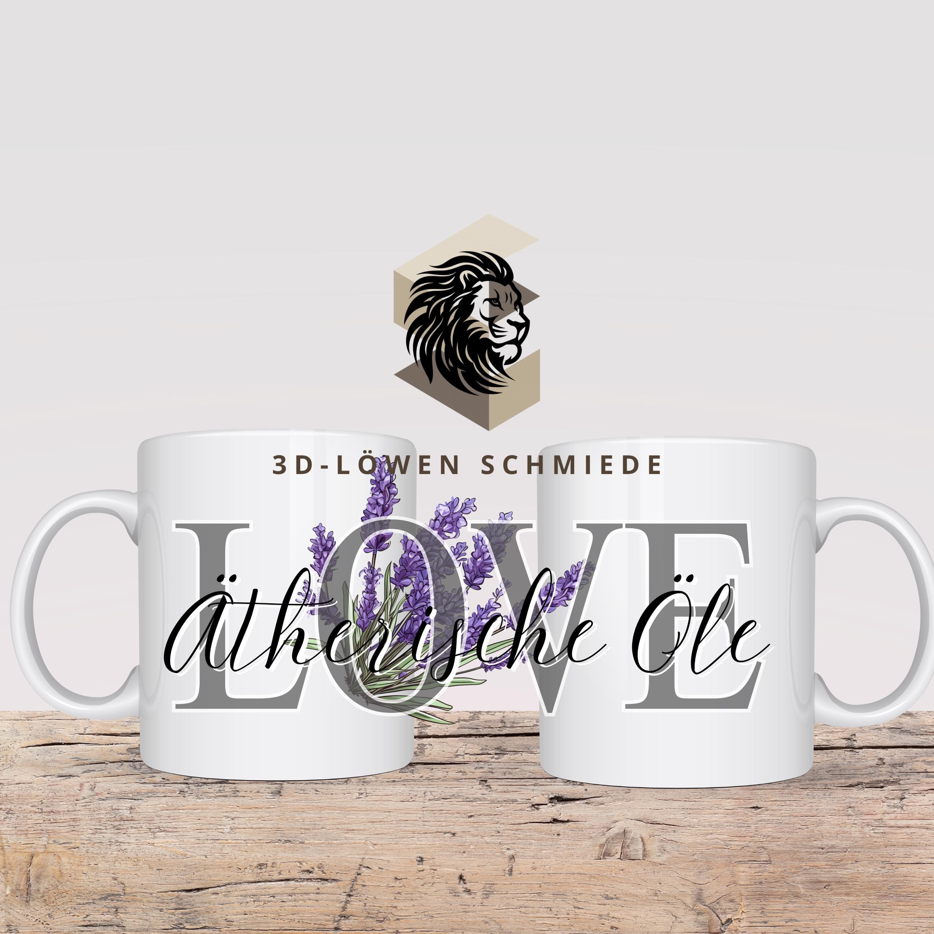Tasse „LOVE ätherische Öle“ im stilvollem Lavendel Design, doterra Ätherische Öle, Geschenkidee, Berater Geschenk