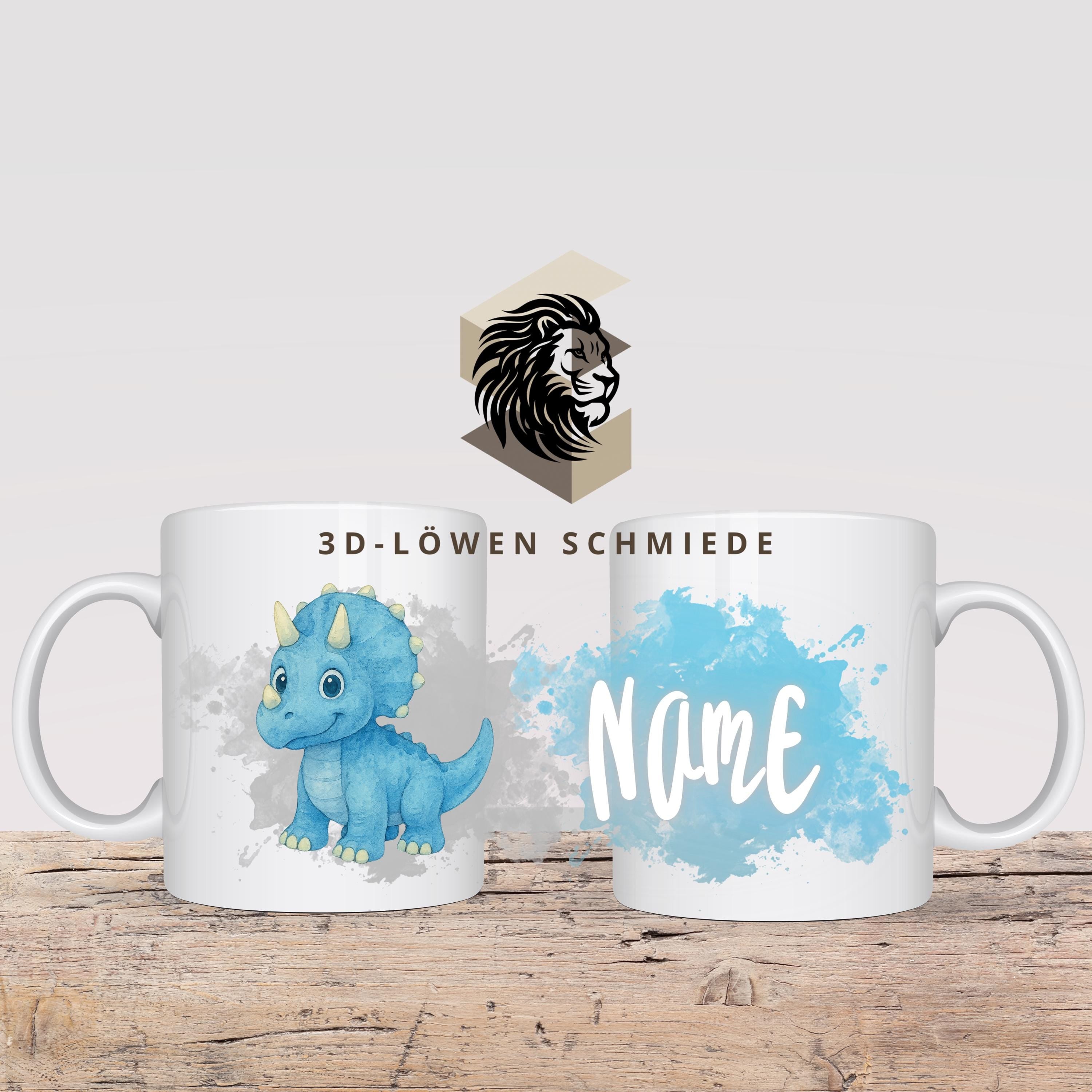 Tasse Personalisierte Dino Geschenkidee für die Kinder mit Name