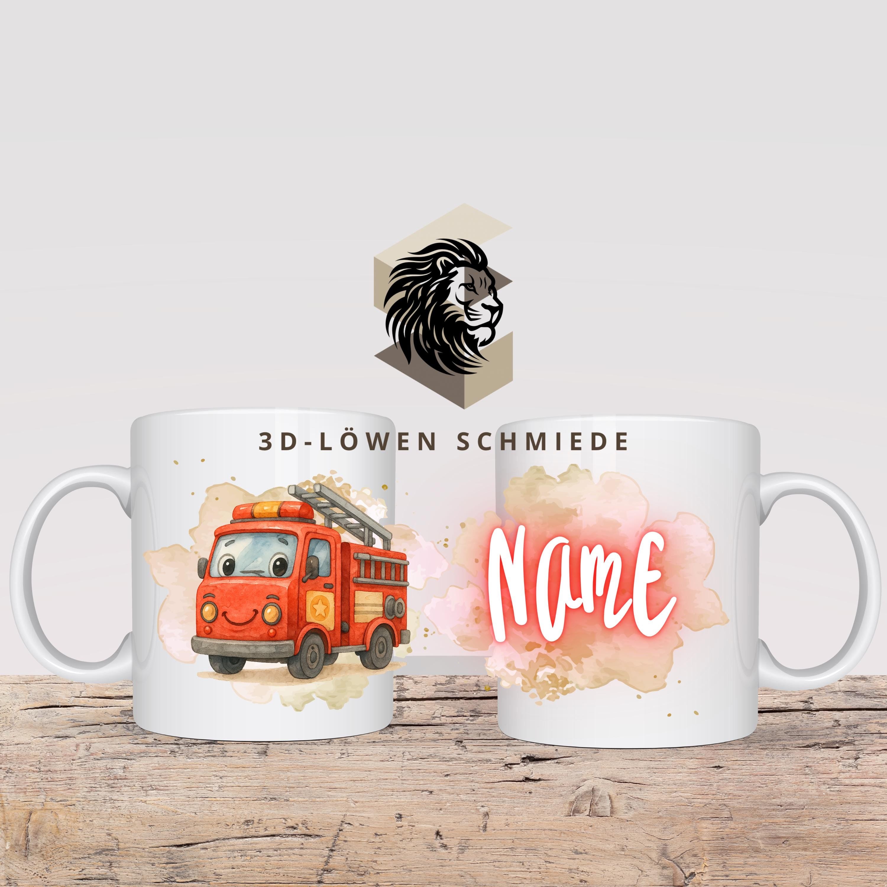 Tasse Personalisierte „Feuerwehr“ mit Name  Geschenkidee für Geburtstag, Weihnachten, Kollegen und Familie