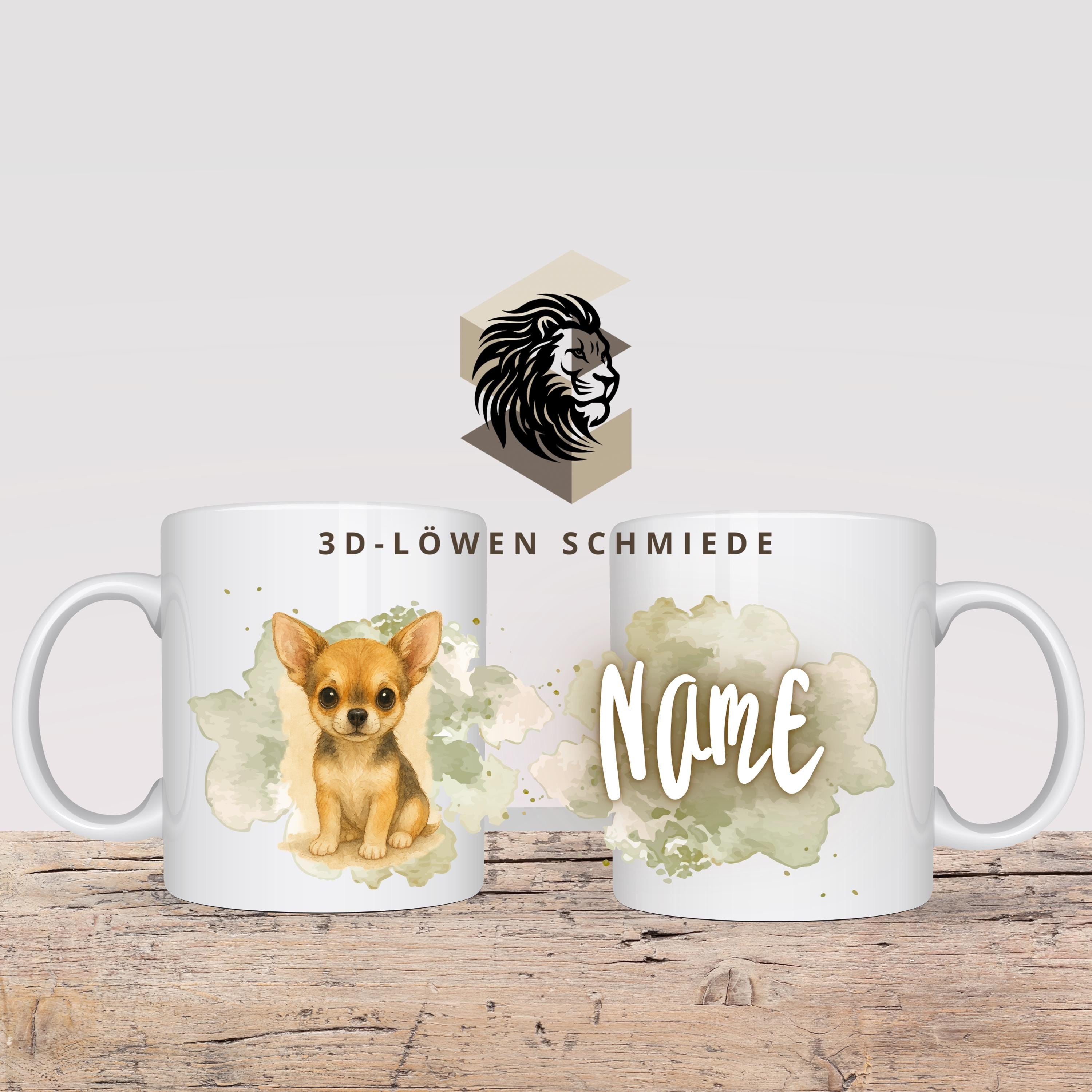 Tasse Personalisierte „Chihuahua“ mit Name  Geschenkidee für Geburtstag, Weihnachten, Kollegen und Familie