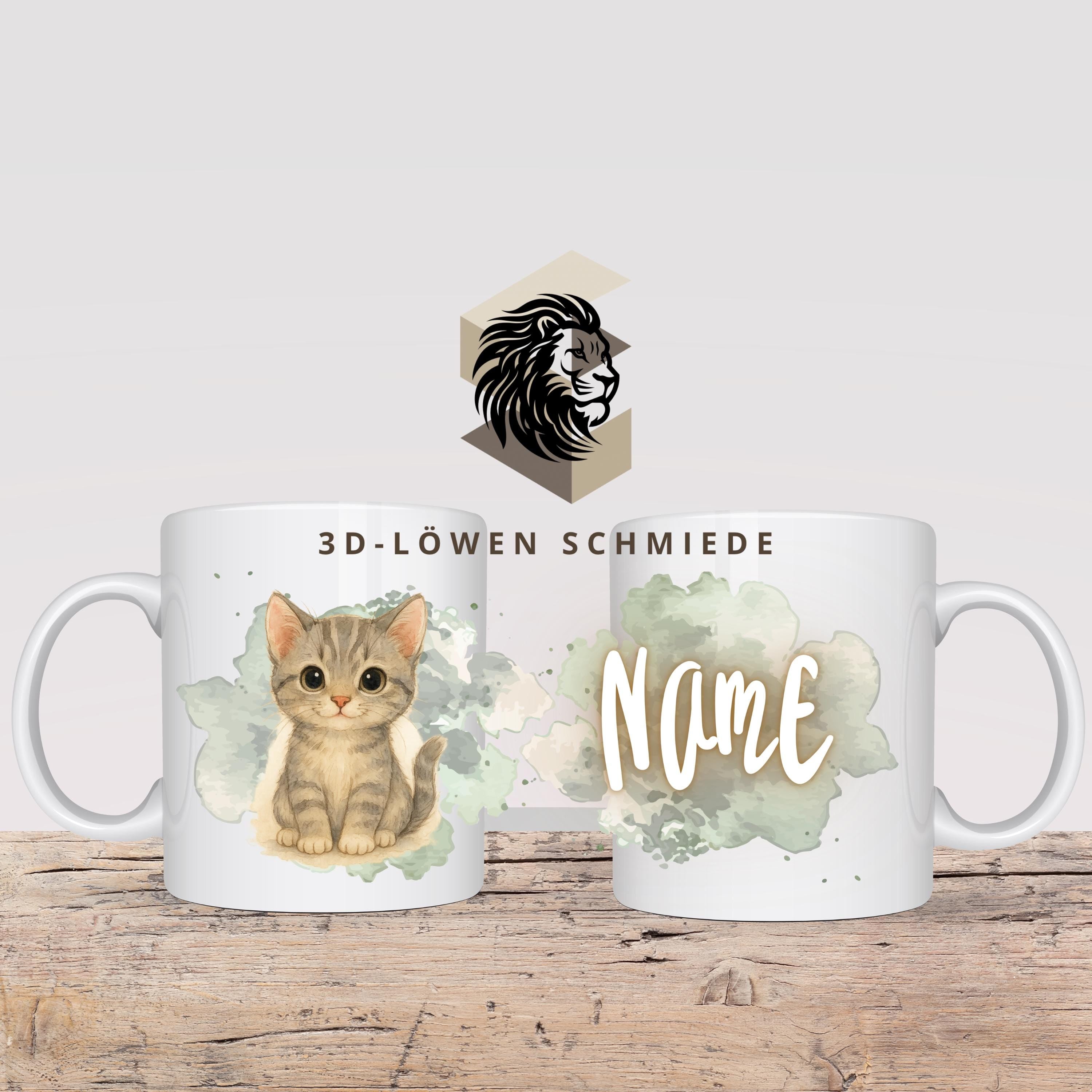 Personalisierte Tasse „Katze“ mit Name  Geschenkidee für Geburtstag, Weihnachten, Kollegen und Familie