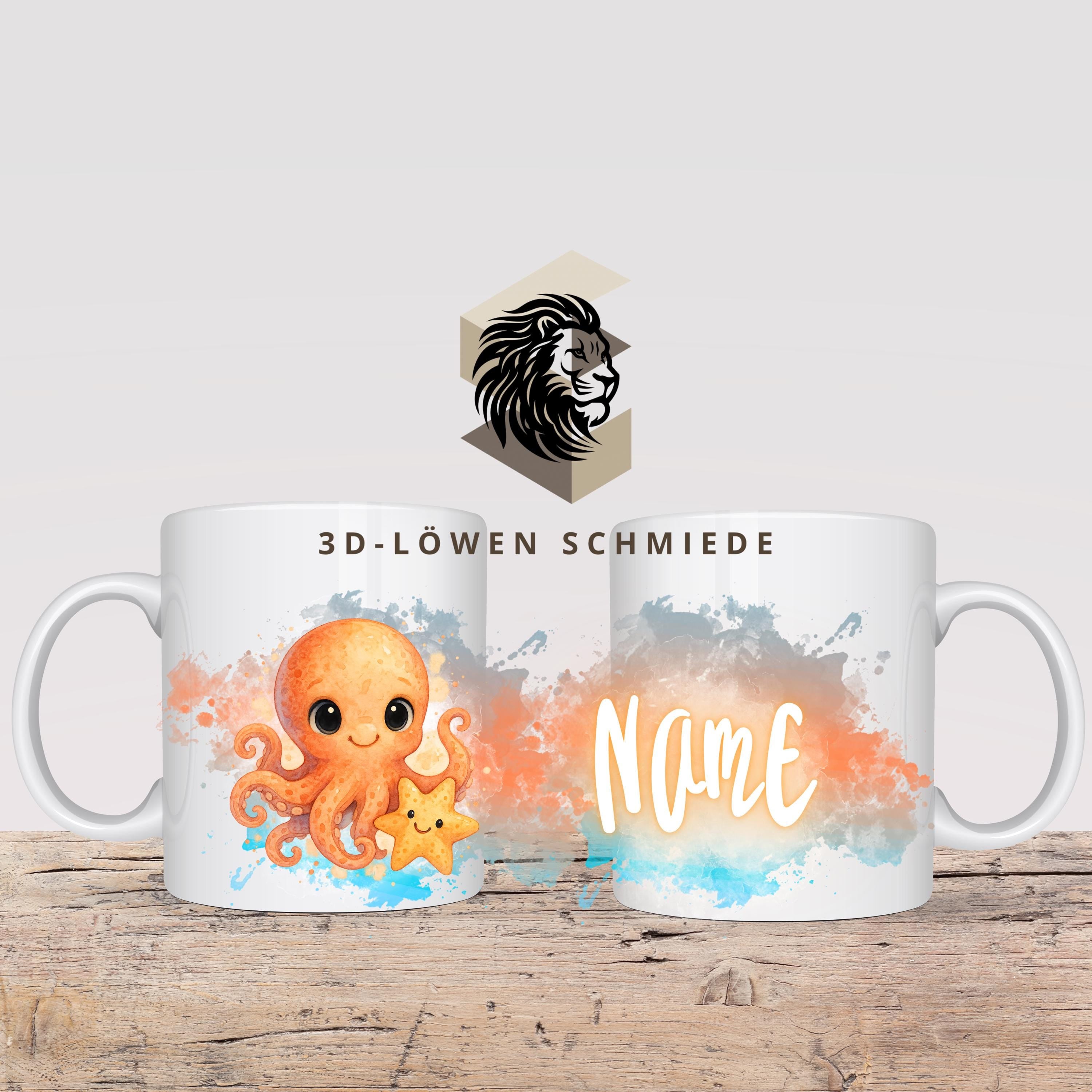 Personalisierte Tasse „Octopus“ mit Name Geschenkidee für Geburtstag, Weihnachten, Kollegen und Familie