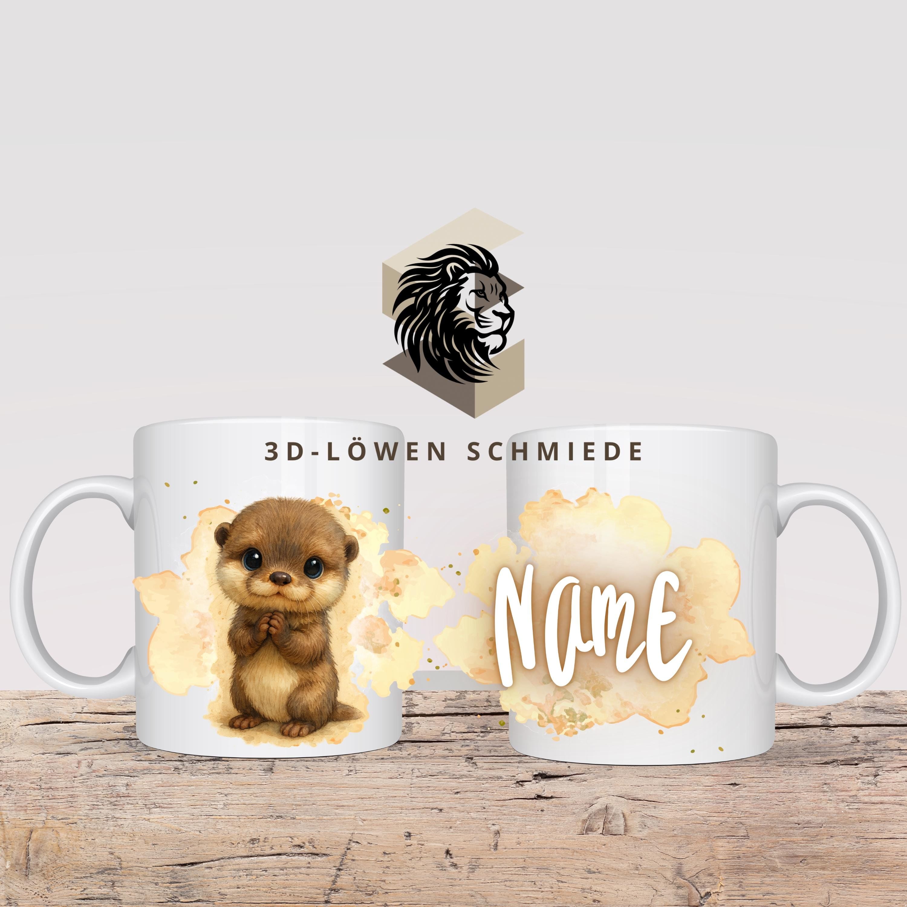 Personalisierte Tasse „Otter“ mit Name  Geschenkidee für Geburtstag, Weihnachten, Kollegen und Familie