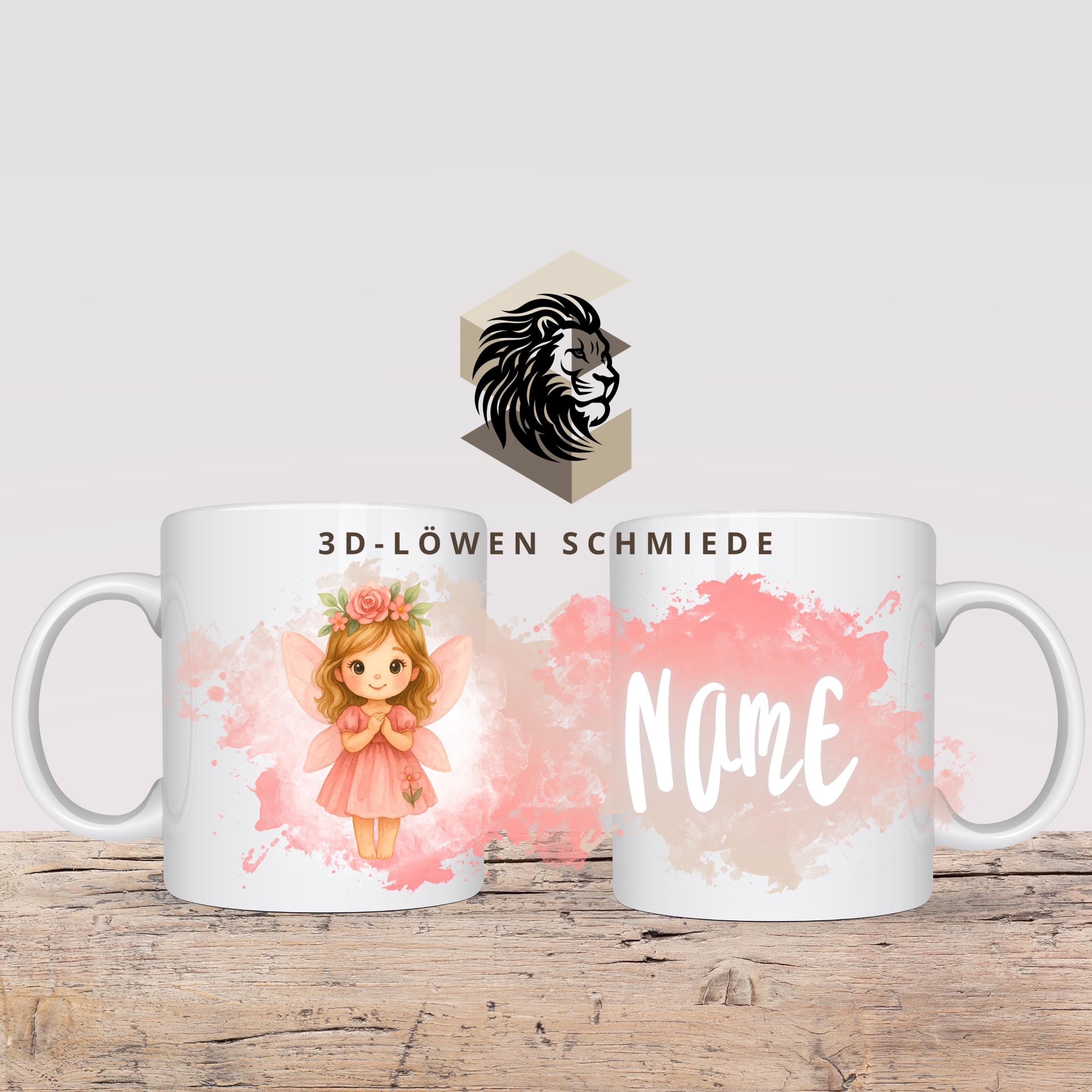 Personalisierte Tasse Blumenmädchen mit Name  Geschenkidee für Geburtstag, Weihnachten, Kollegen und Familie