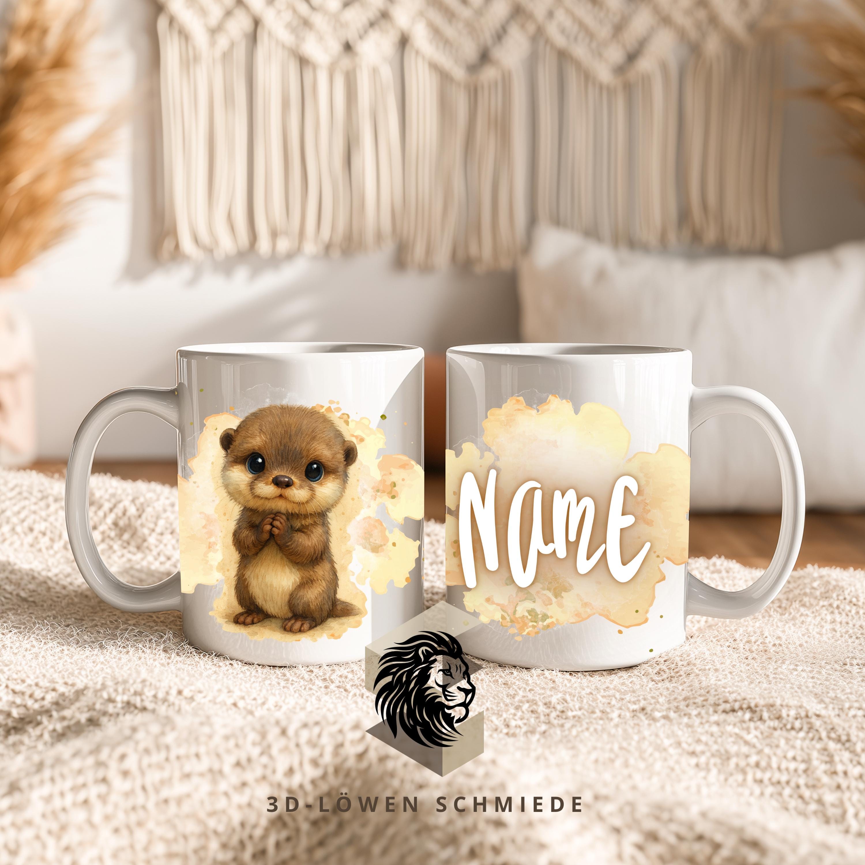 Personalisierte Tasse „Otter“ mit Name  Geschenkidee für Geburtstag, Weihnachten, Kollegen und Familie