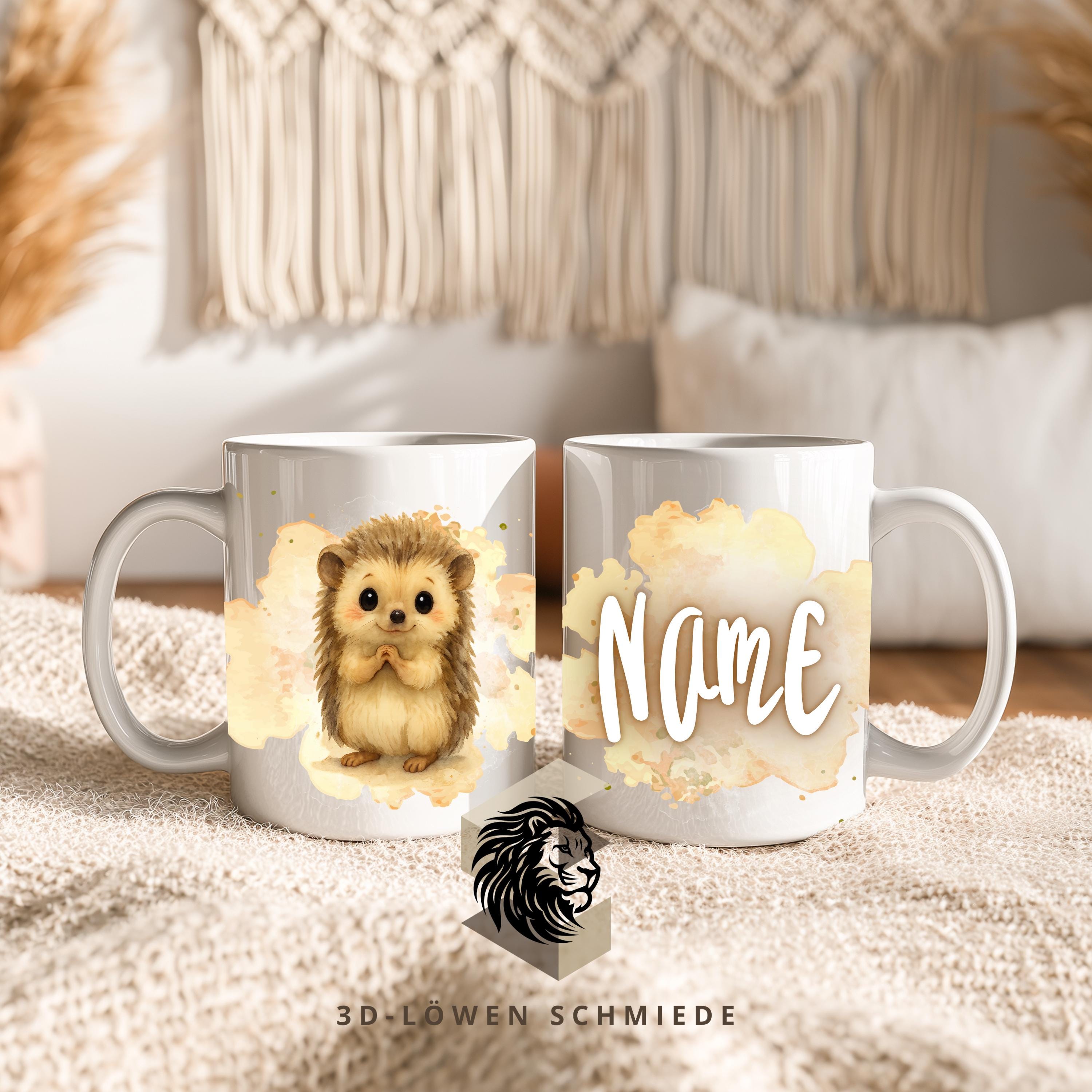 Personalisierte Tasse „Igel“ mit Name Geschenkidee für Geburtstag, Weihnachten, Kollegen und Familie