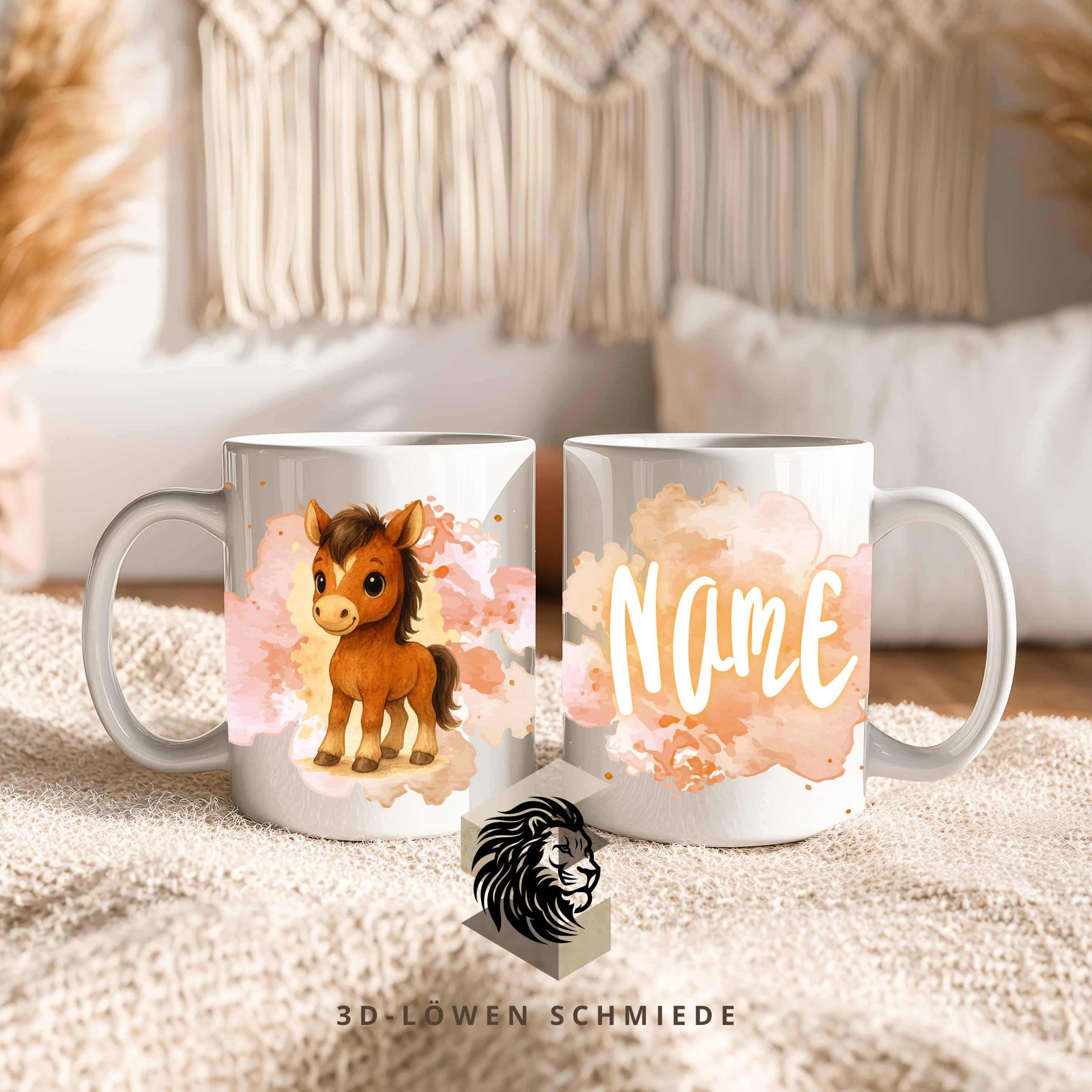 Tasse Personalisierte Pferd mit Name  Geschenkidee für Geburtstag, Weihnachten, Kollegen und Familie