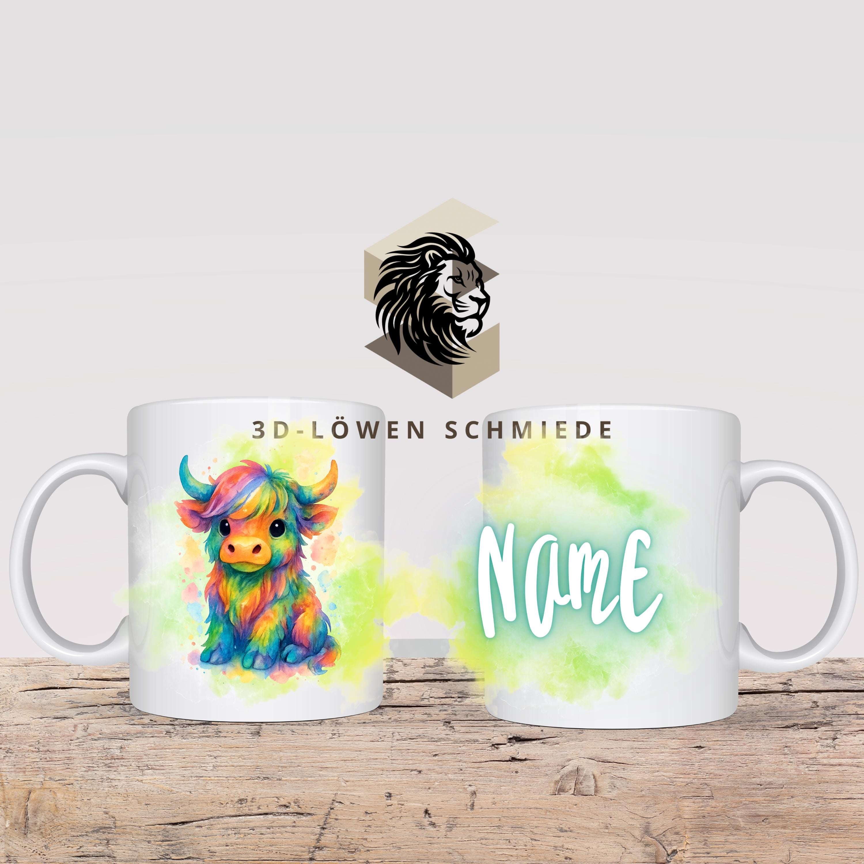 Tasse Personalisierte Rind mit Name  Geschenkidee für Geburtstag, Weihnachten, Kollegen und Familie