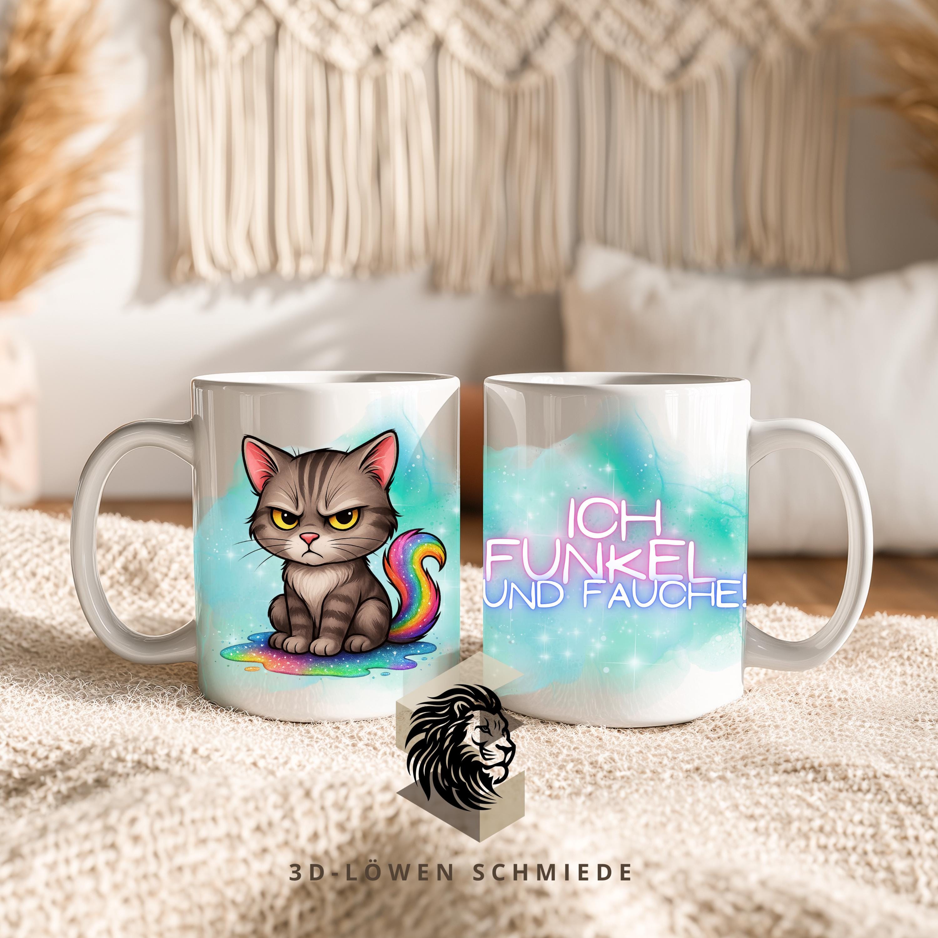Lustige Tier Tasse mit Spruch bunte Regenbogen Tiere, Glitzer & Grumpy Designs ein witziges Geschenk für Tierliebhaber und Kaffee-Fans