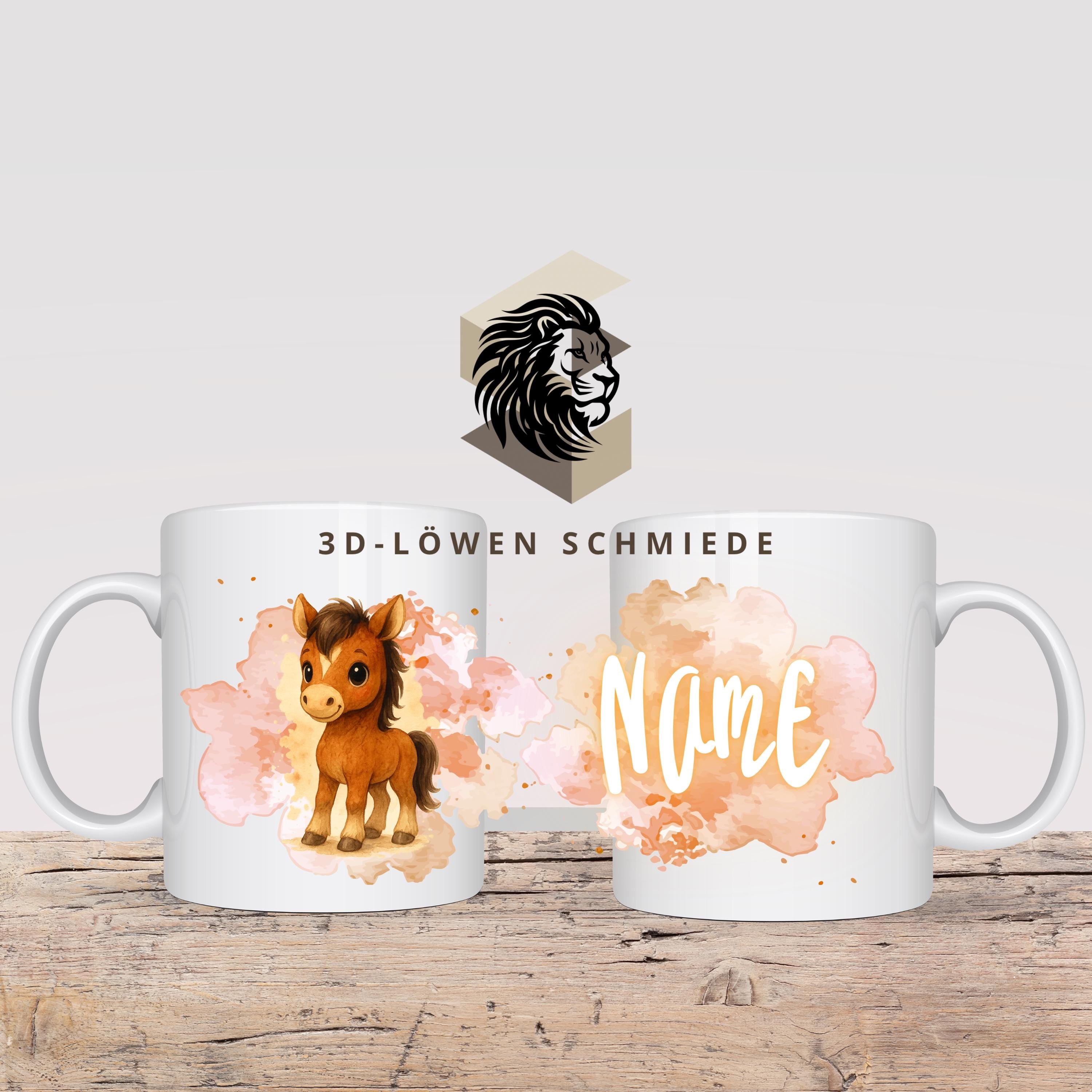 Tasse Personalisierte Pferd mit Name  Geschenkidee für Geburtstag, Weihnachten, Kollegen und Familie