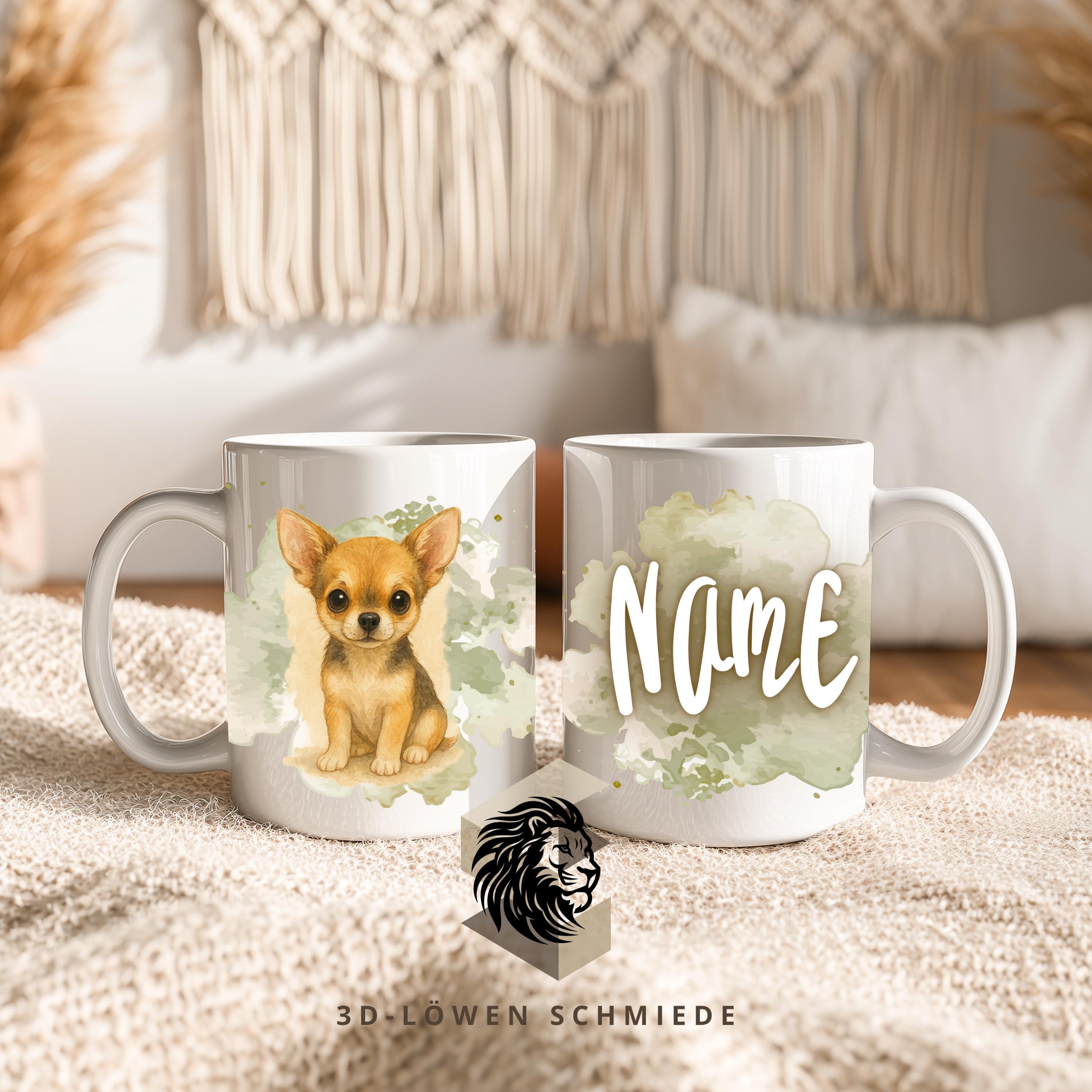 Tasse Personalisierte „Chihuahua“ mit Name  Geschenkidee für Geburtstag, Weihnachten, Kollegen und Familie