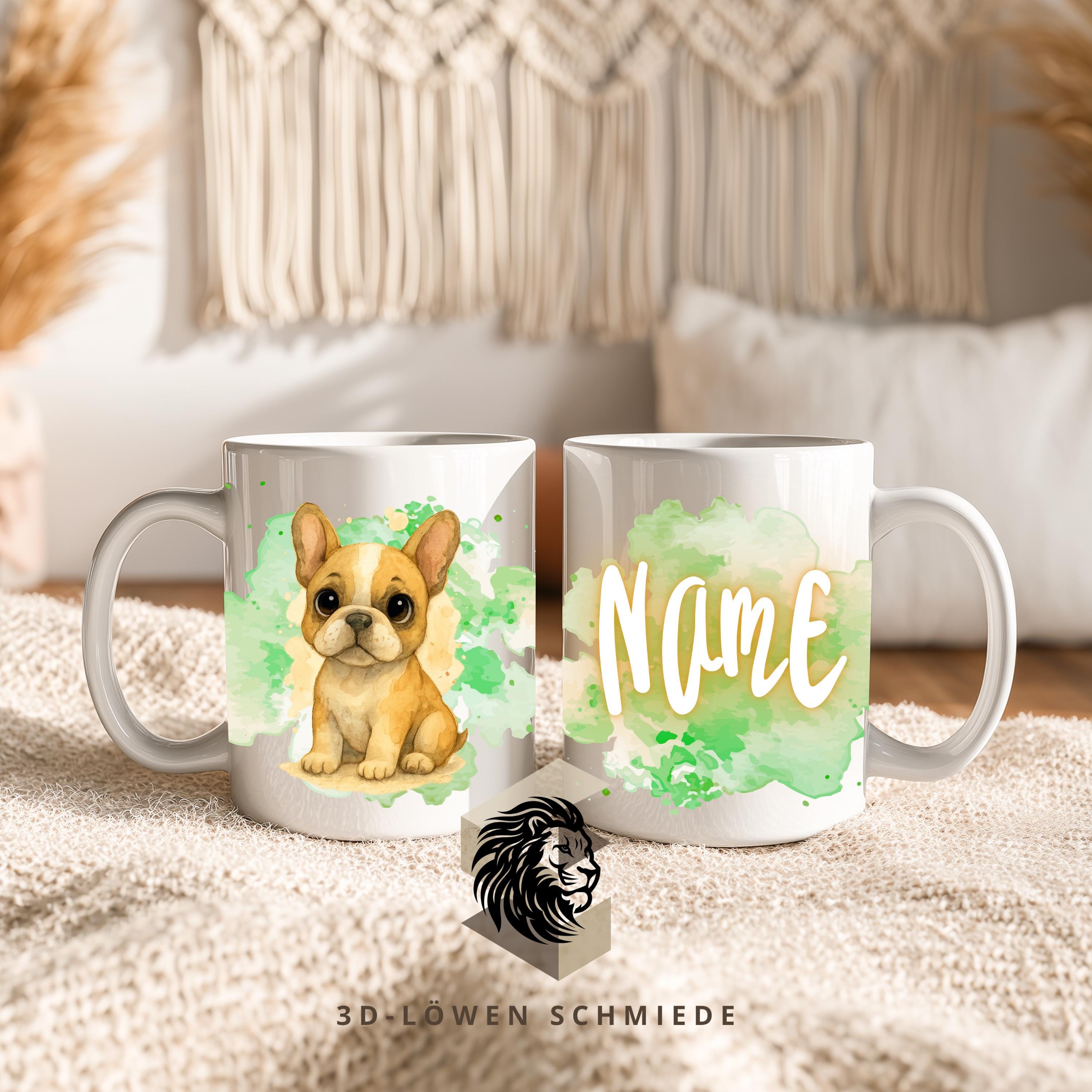 Tasse Personalisierte Hund  Bulli mit Name  Geschenkidee für Geburtstag, Weihnachten, Kollegen und Familie