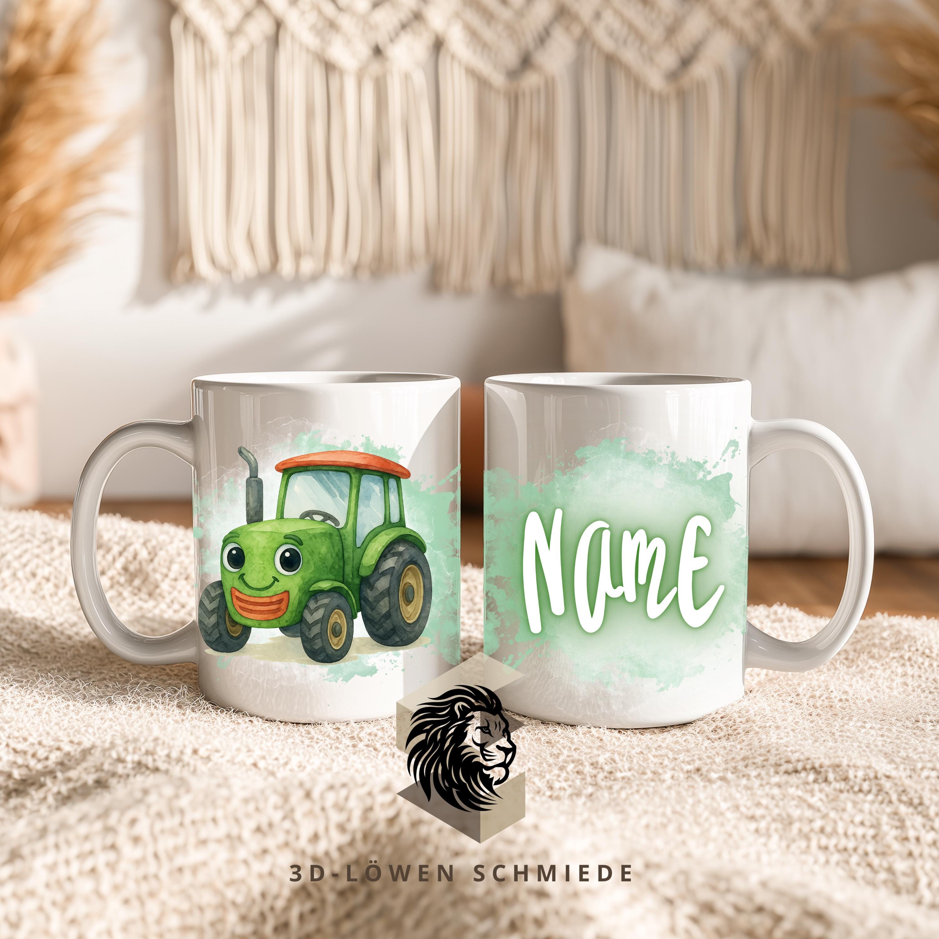 Personalisierte Tasse „Traktor“ mit Name  Geschenkidee für Geburtstag, Weihnachten, Kollegen und Familie