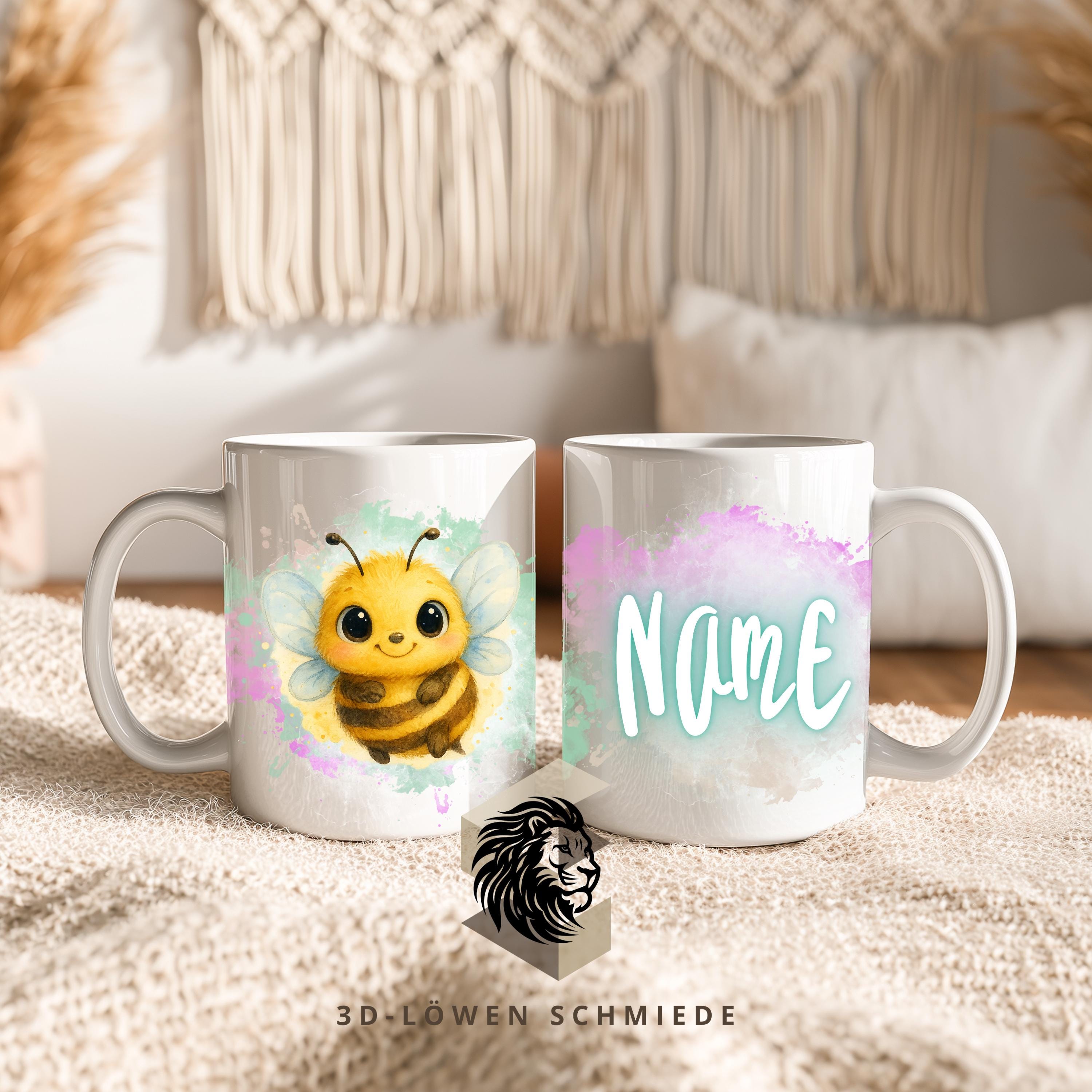 Personalisierte Tasse „Biene, Hummel“ mit Name Geschenkidee für Geburtstag, Weihnachten, Kollegen und Familie