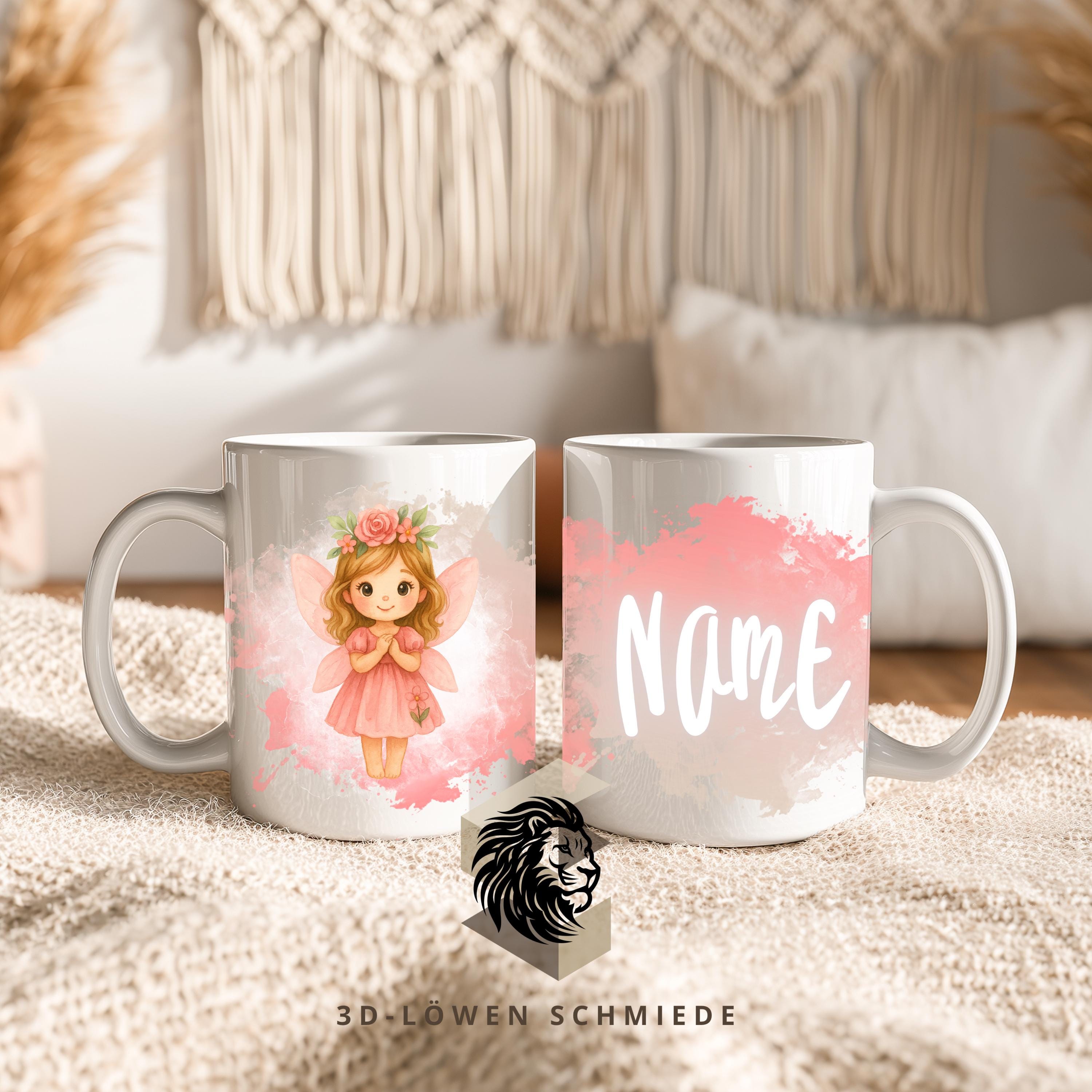 Personalisierte Tasse Blumenmädchen mit Name  Geschenkidee für Geburtstag, Weihnachten, Kollegen und Familie