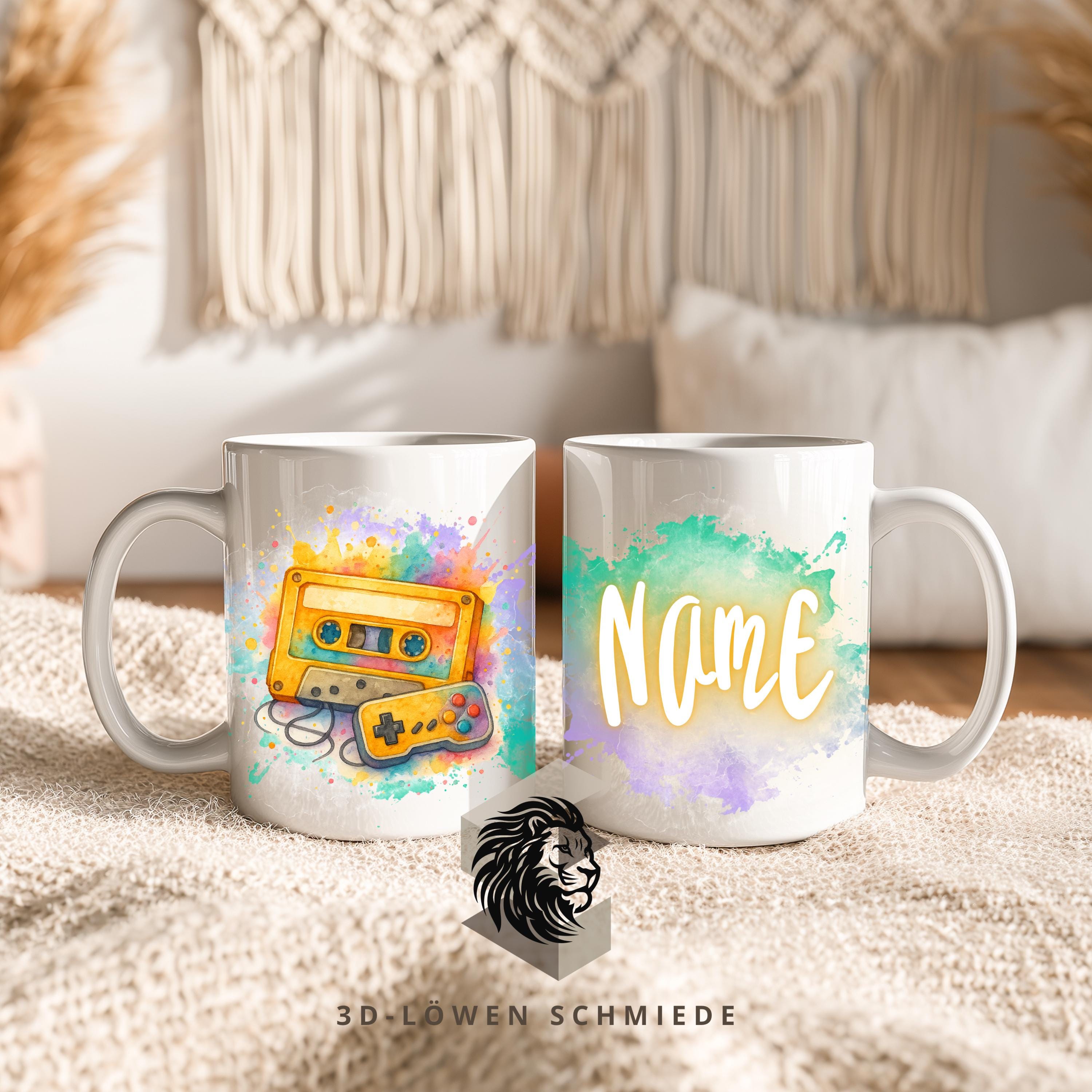 Tasse Personalisierte „Retro 70er“ mit Name  Geschenkidee für Geburtstag, Weihnachten, Kollegen und Familie