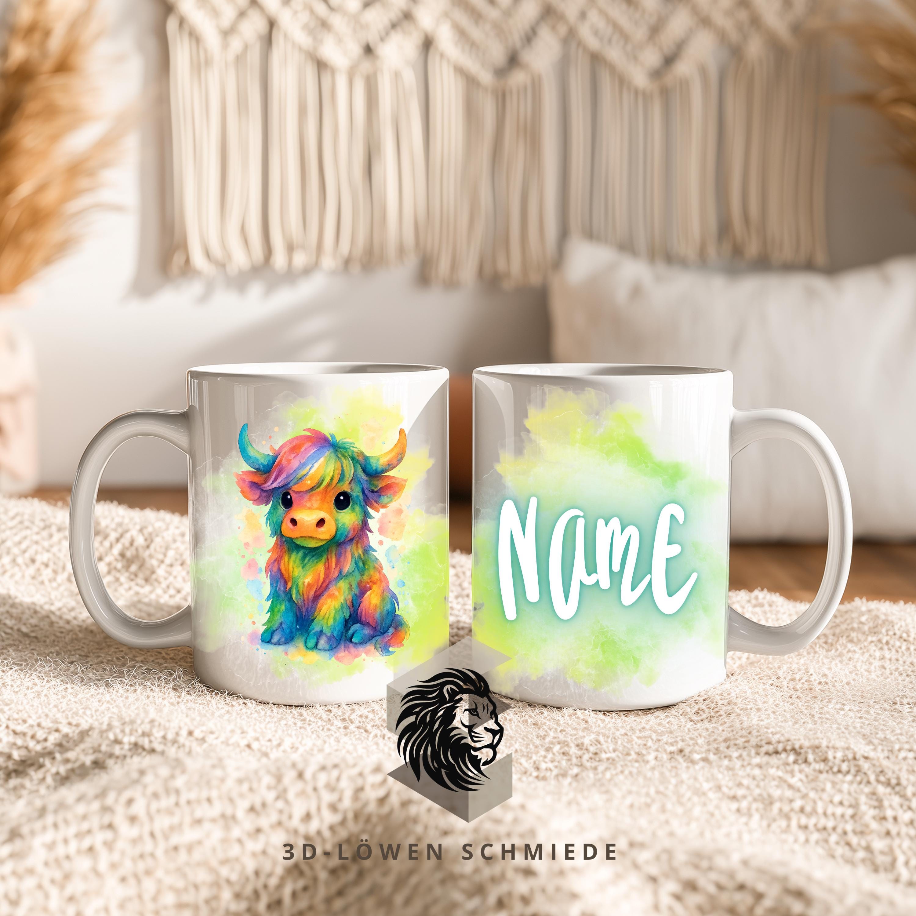 Tasse Personalisierte Rind mit Name  Geschenkidee für Geburtstag, Weihnachten, Kollegen und Familie
