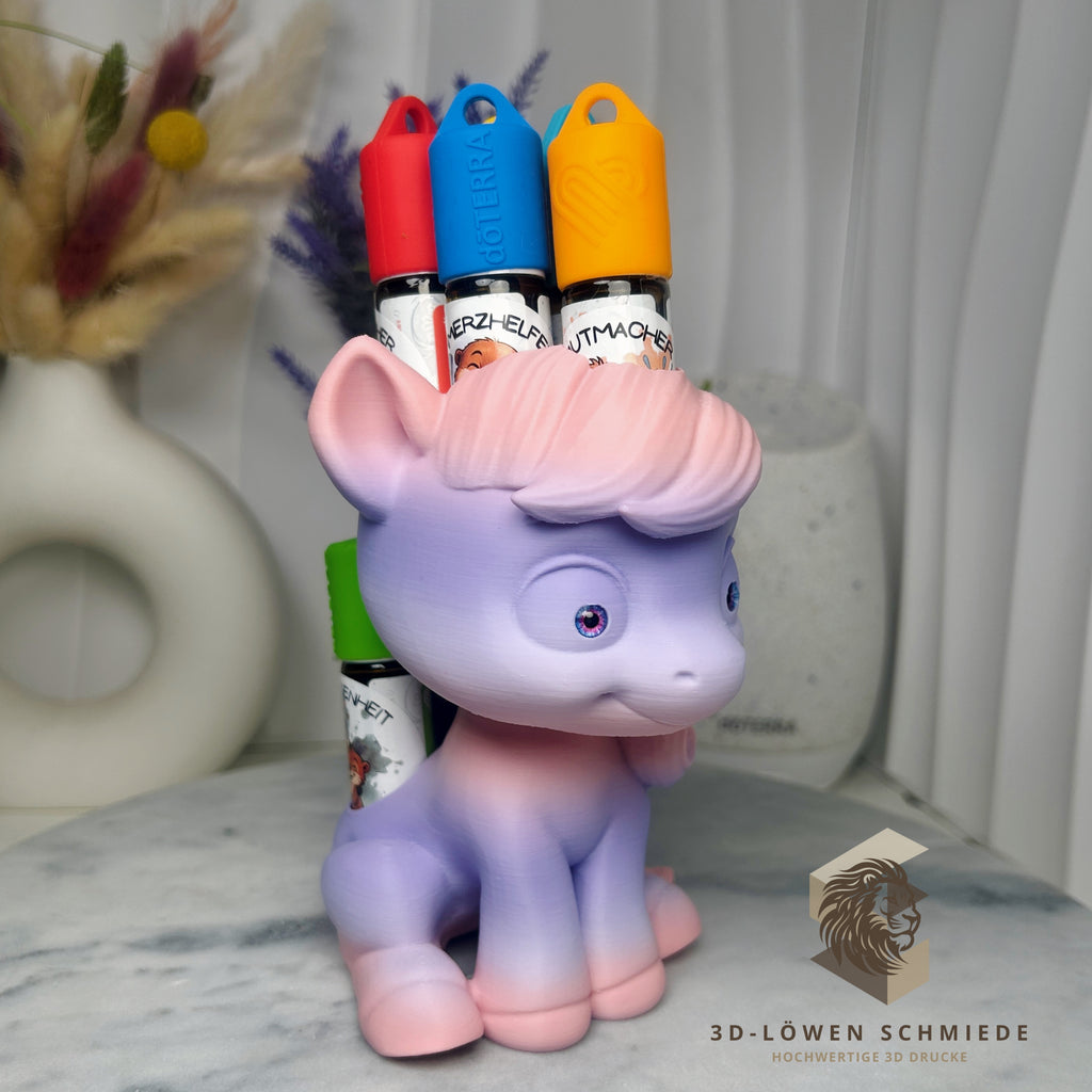 doTERRA Kids Collection Aufsteller für Ätherische Öle, Pferd „Elska“ Platz für 7x 10ml Roll Ons stilvolle Aufbewahrung, Einzigartig