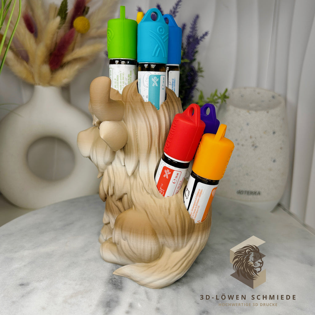 doTERRA Aufsteller KidsCollection „Karl, das Yak“ für Ätherische Öle Platz für 7x 10ml Roll On - Deko - Geschenk - Aufbewahrung