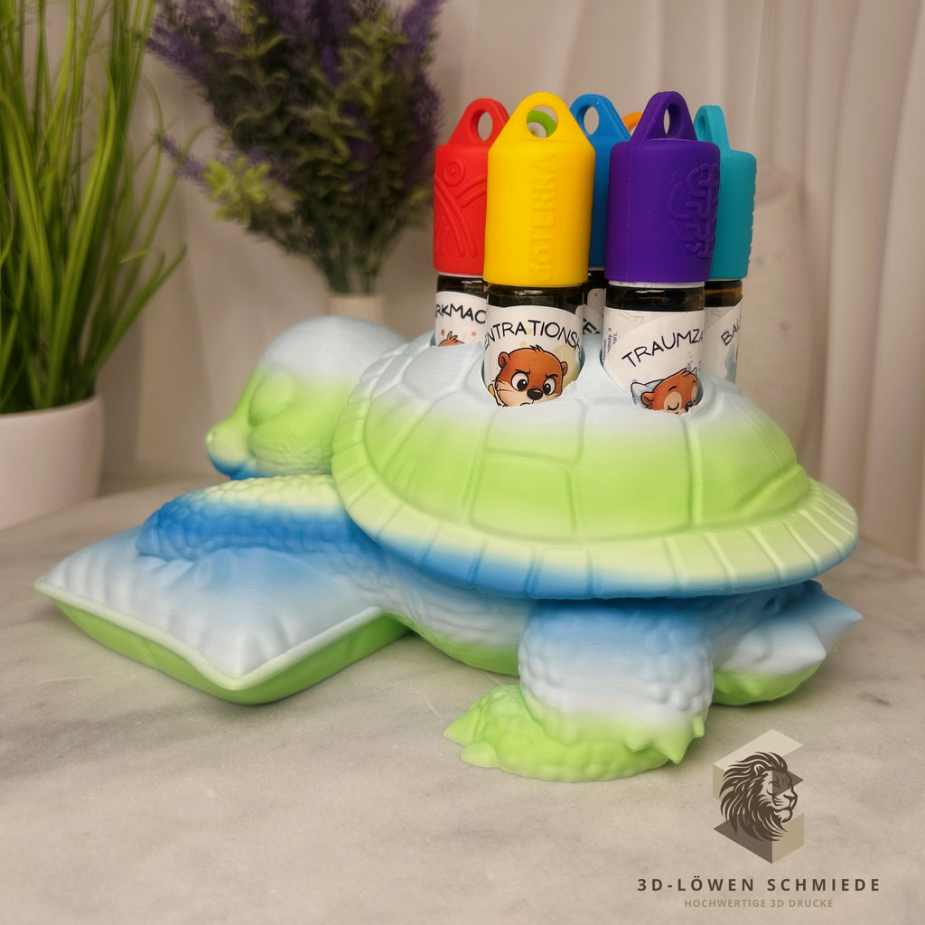 doTERRA Kids Collection Aufsteller für Ätherische Öle, Dino „Schlummer Schildi“ Platz für 7x 10ml Roll Ons stilvolle Aufbewahrung, Praktisch