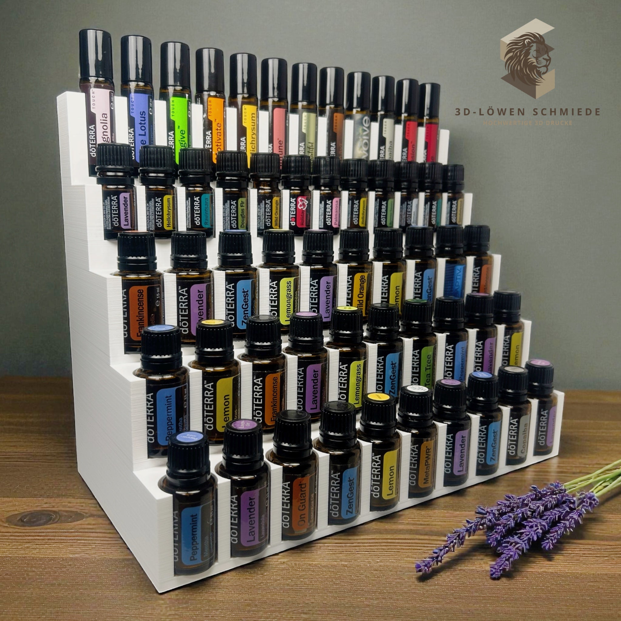doTERRA Aufsteller XXL Aufbewahrung für Ätherische Öle | Platz für 30×15ml, 12×10ml & 12×5ml Flaschen, perfekt für Zuhause oder Event