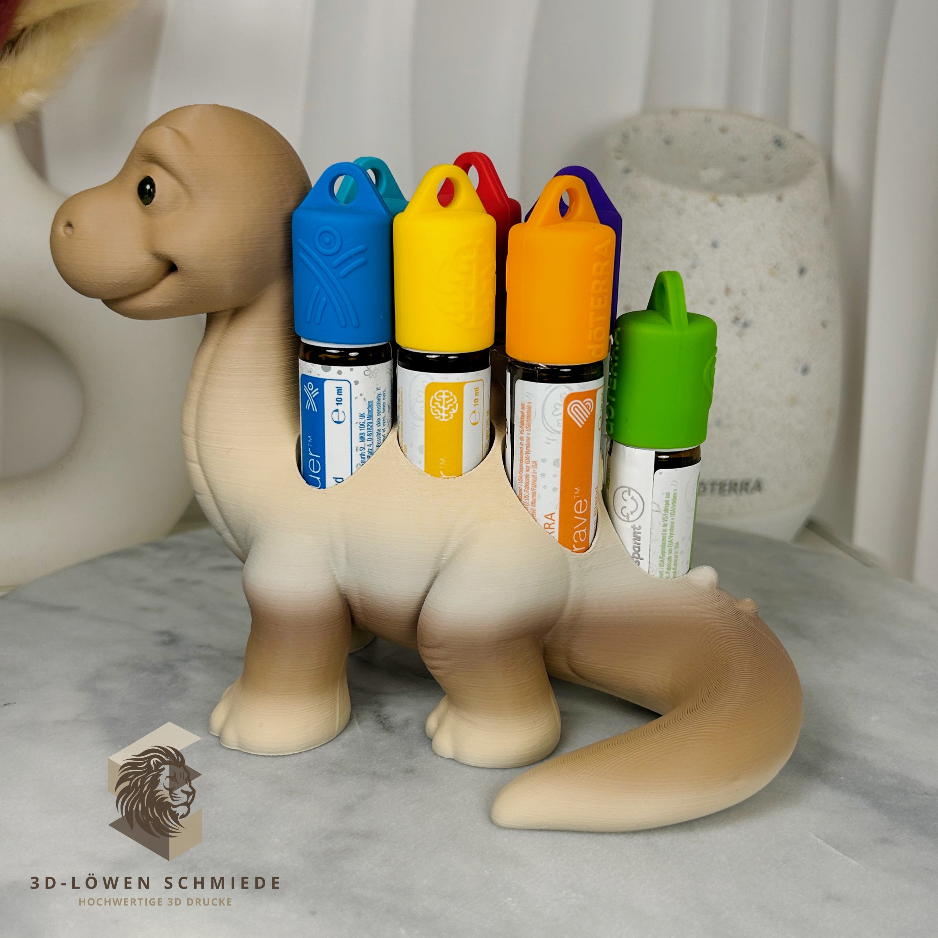 doTERRA Kids Collection Aufsteller für Ätherische Öle, Dino „Milo“ Platz für 7x 10ml Roll-Ons stilvolle Aufbewahrung, Praktisch, Einzigartig