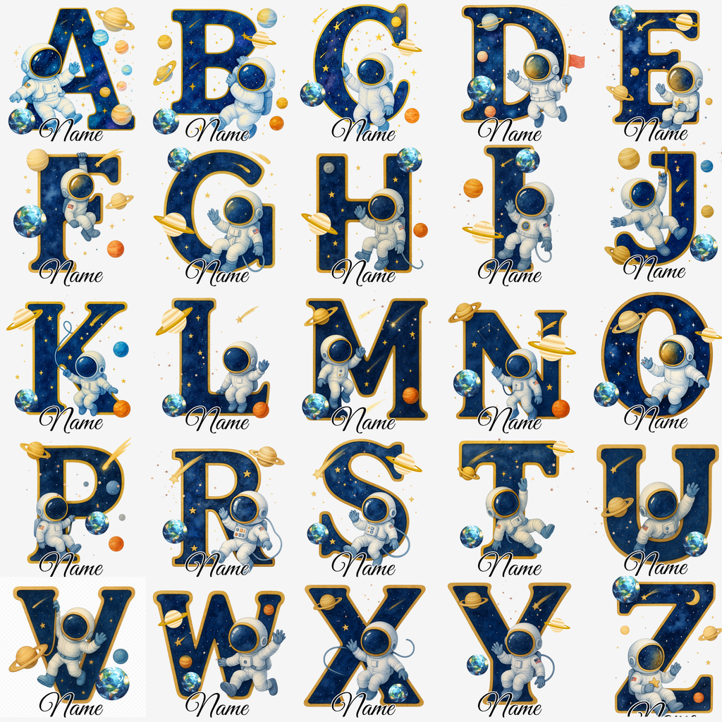 Astronauten Tasse A–Z personalisiert mit Wunschname, perfekte Geschenkidee für Kinder & Erwachsene, Buchstaben Motiv für Kaffee & Tee