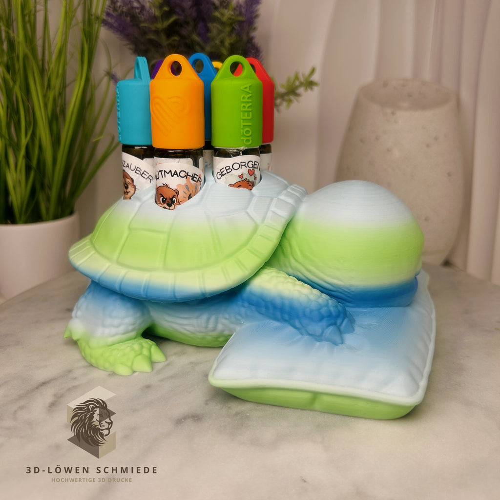 doTERRA Kids Collection Aufsteller für Ätherische Öle, Dino „Schlummer Schildi“ Platz für 7x 10ml Roll Ons stilvolle Aufbewahrung, Praktisch