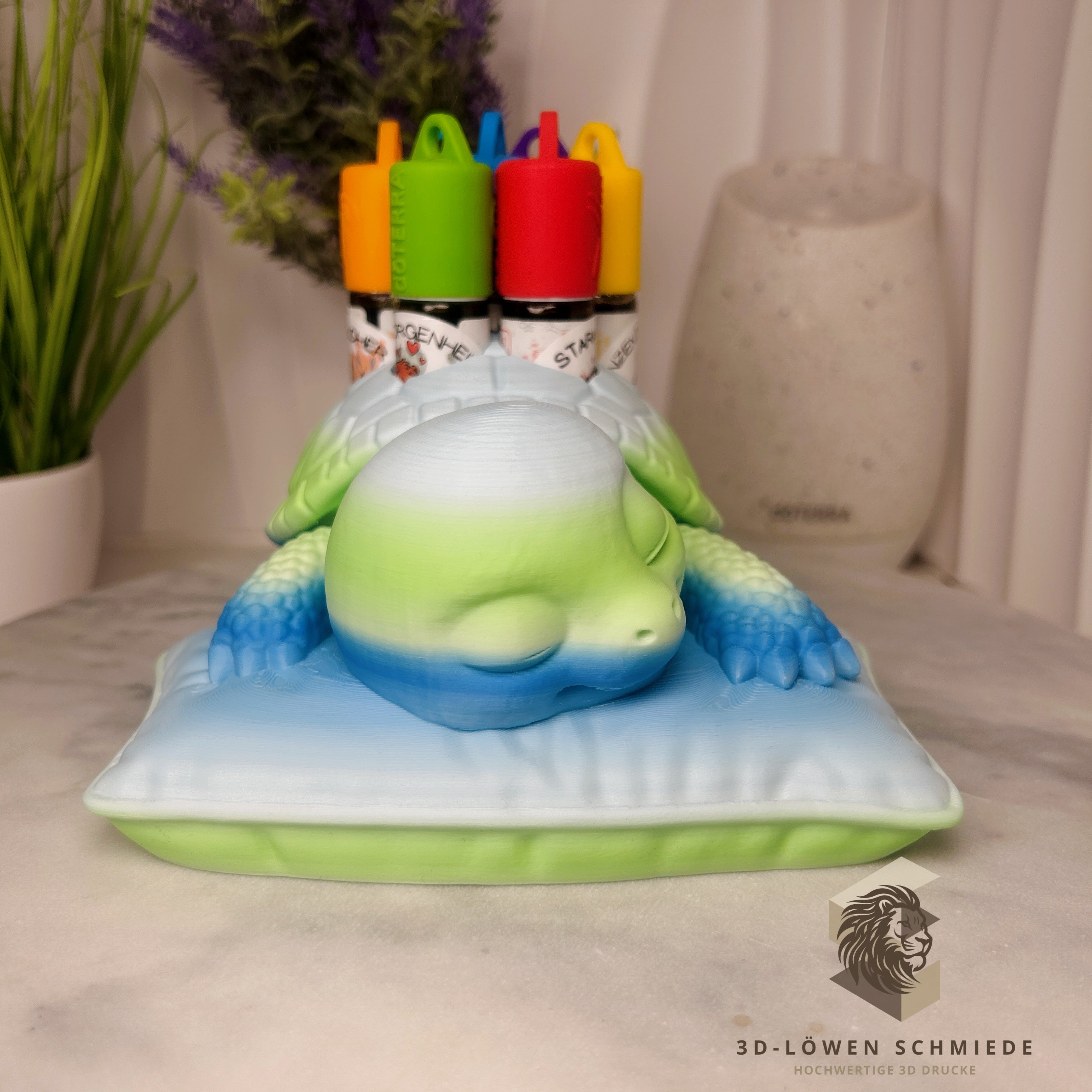 doTERRA Kids Collection Aufsteller für Ätherische Öle, Dino „Schlummer Schildi“ Platz für 7x 10ml Roll Ons stilvolle Aufbewahrung, Praktisch