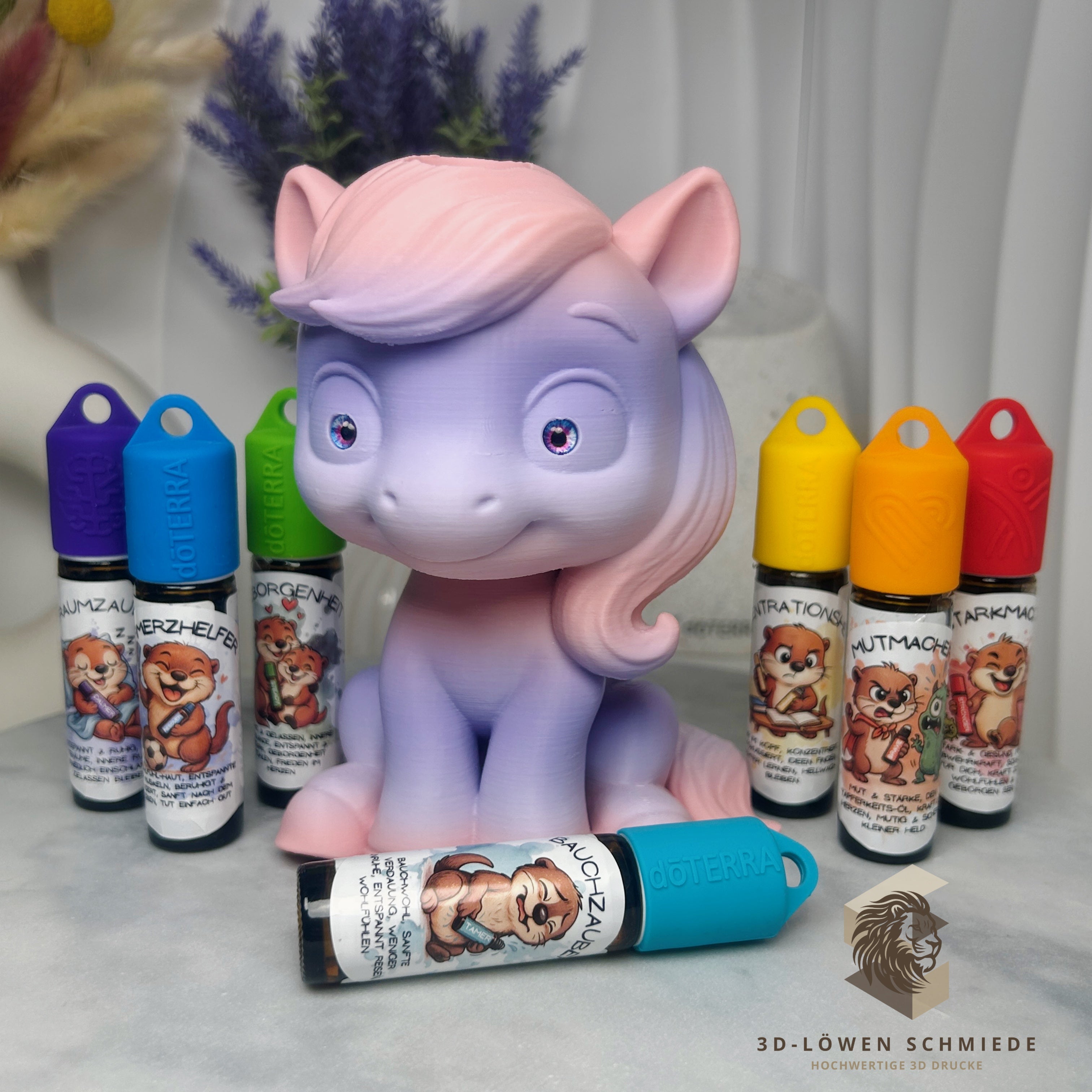 doTERRA Kids Collection Aufsteller für Ätherische Öle, Pferd „Elska“ Platz für 7x 10ml Roll Ons stilvolle Aufbewahrung, Einzigartig