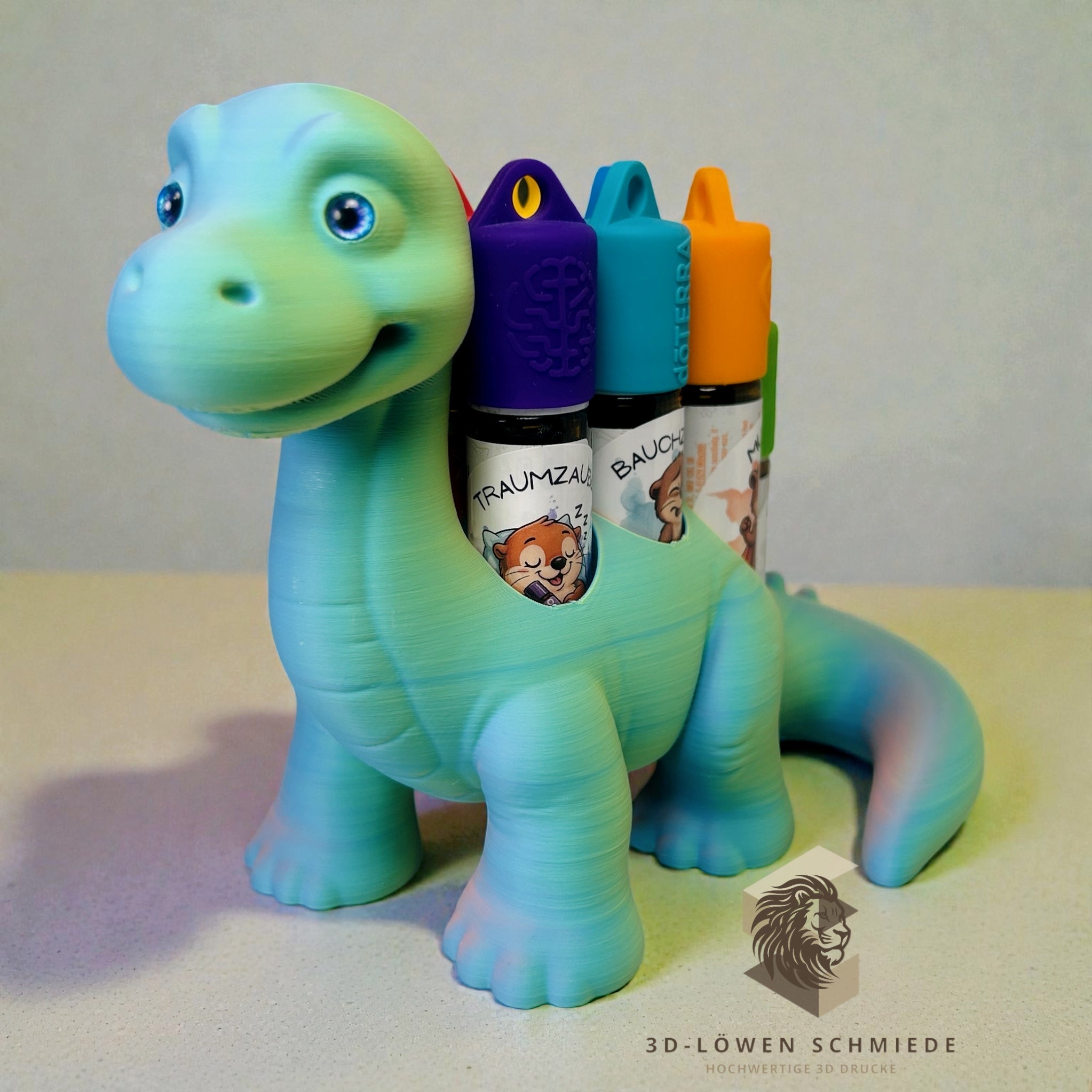 doTERRA Kids Collection Aufsteller für Ätherische Öle, Dino „Milo“ Platz für 7x 10ml Roll-Ons stilvolle Aufbewahrung, Praktisch, Einzigartig