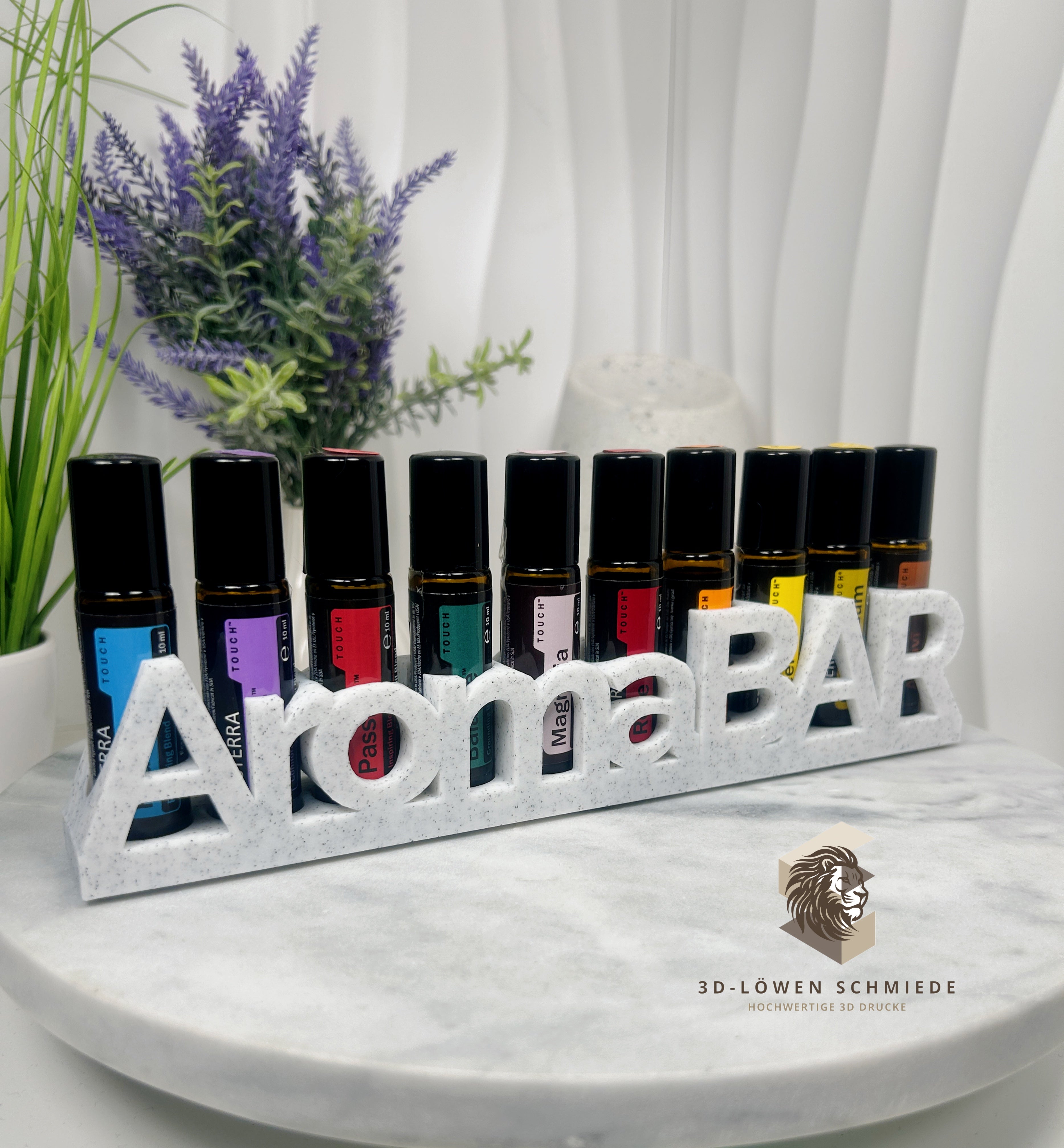AromaBAR Aufsteller für Ätherische Öle Aufsteller oder Regal zum Anhängen Platz für 10x 10ml Touch Roll On, Stilvolle Geschenkidee