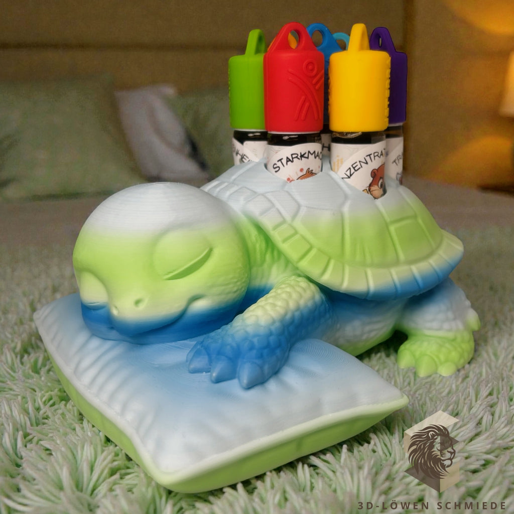 doTERRA Kids Collection Aufsteller für Ätherische Öle, Dino „Schlummer Schildi“ Platz für 7x 10ml Roll Ons stilvolle Aufbewahrung, Praktisch