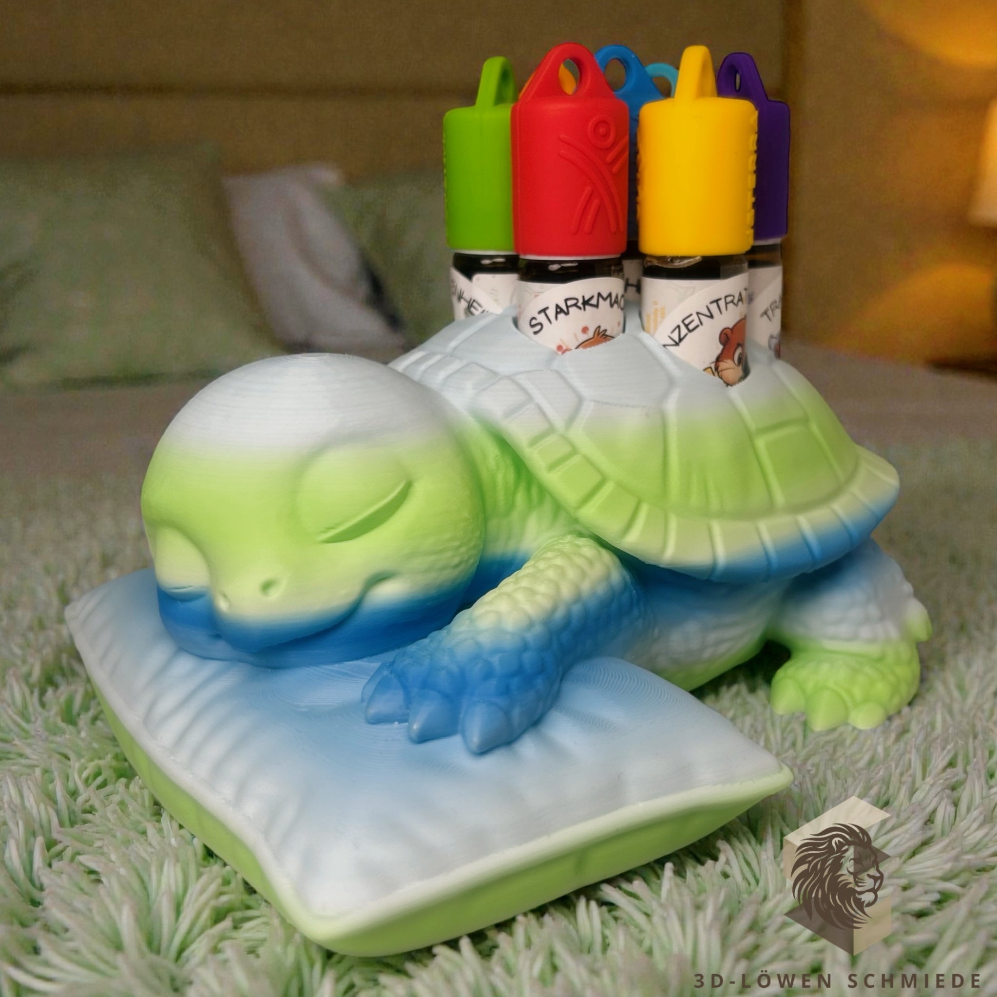 doTERRA Kids Collection Aufsteller für Ätherische Öle, Dino „Schlummer Schildi“ Platz für 7x 10ml Roll Ons stilvolle Aufbewahrung, Praktisch