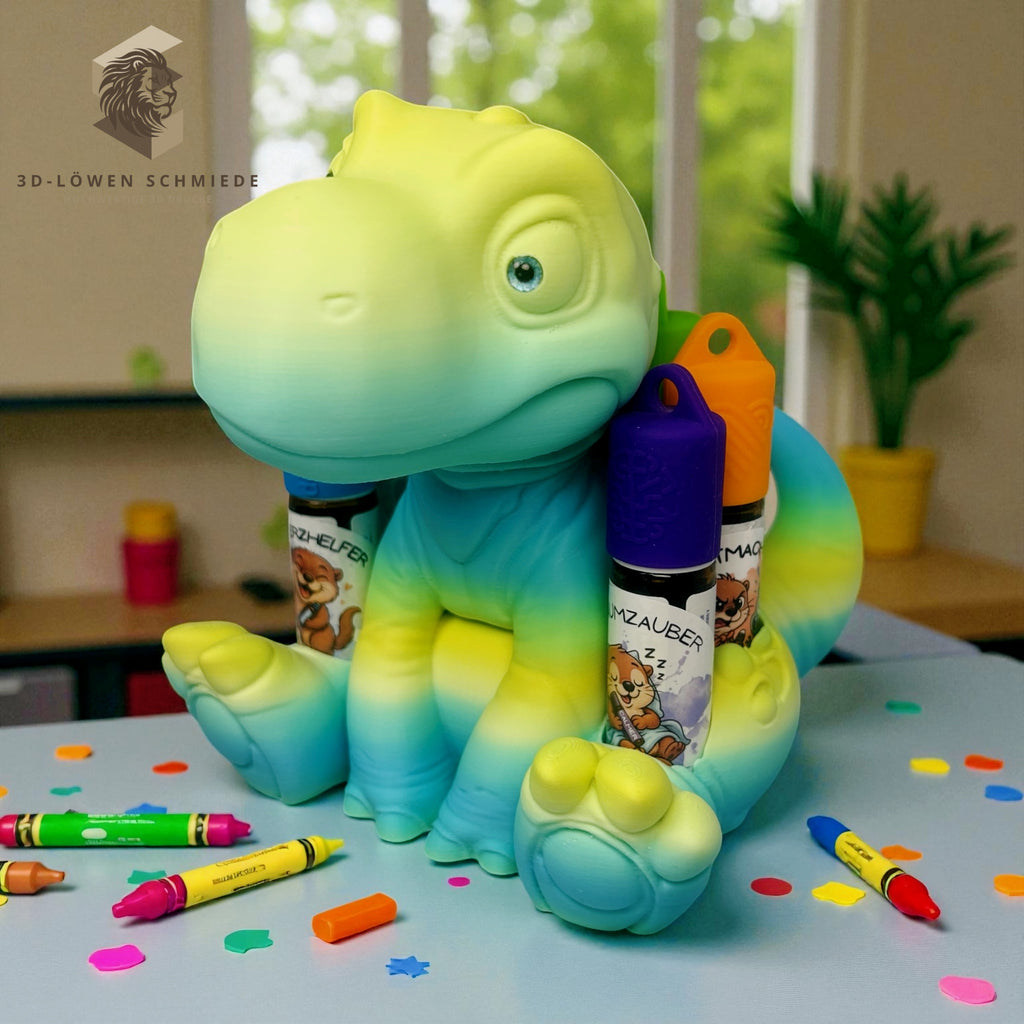 Aroma Dino Aufsteller Kids Collection AromaRex für Ätherische Öle für 7x 10ml Roll-Ons Aufbewahrung, Geschenkidee, Organizer, Aromatherapie