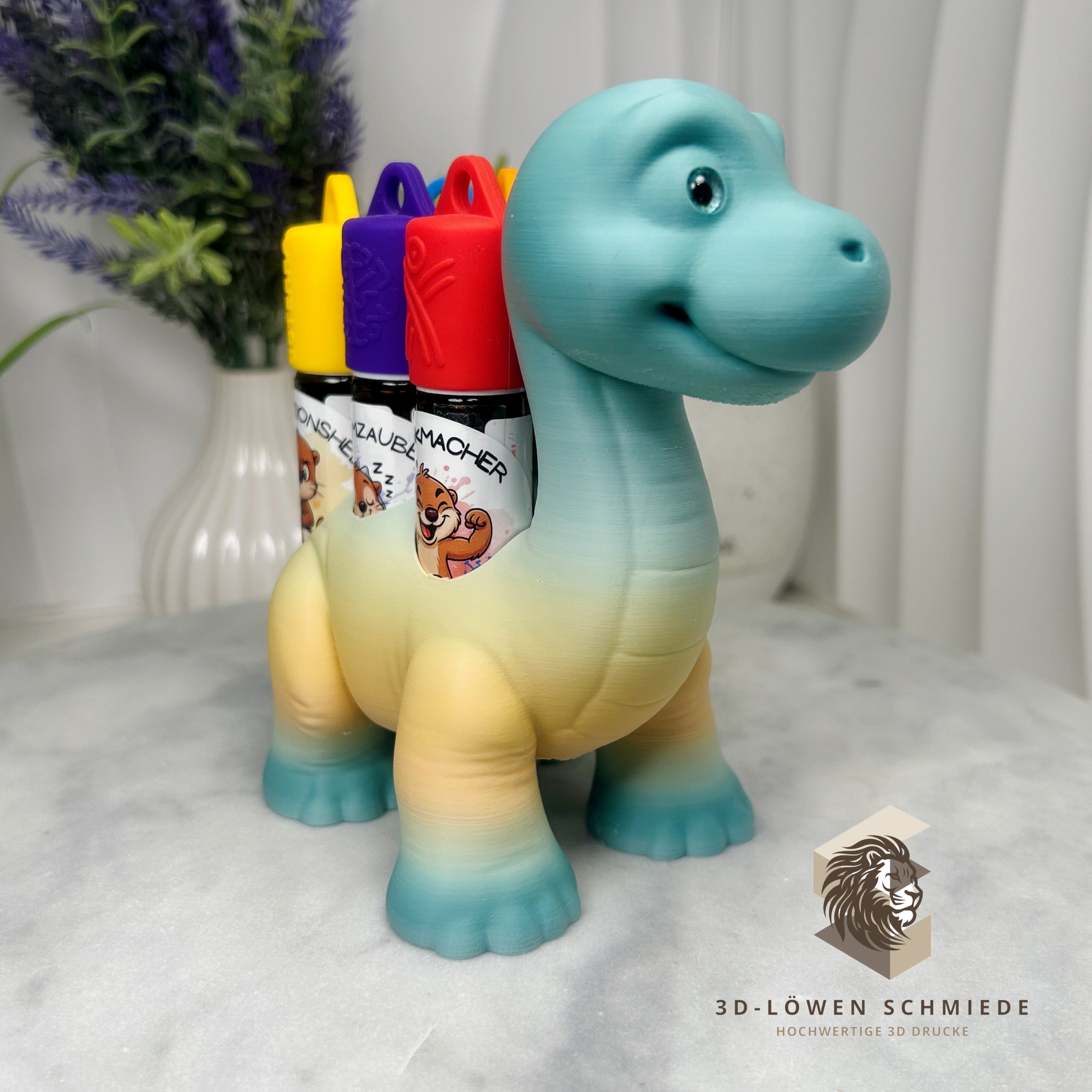 doTERRA Kids Collection Aufsteller für Ätherische Öle, Dino „Milo“ Platz für 7x 10ml Roll-Ons stilvolle Aufbewahrung, Praktisch, Einzigartig