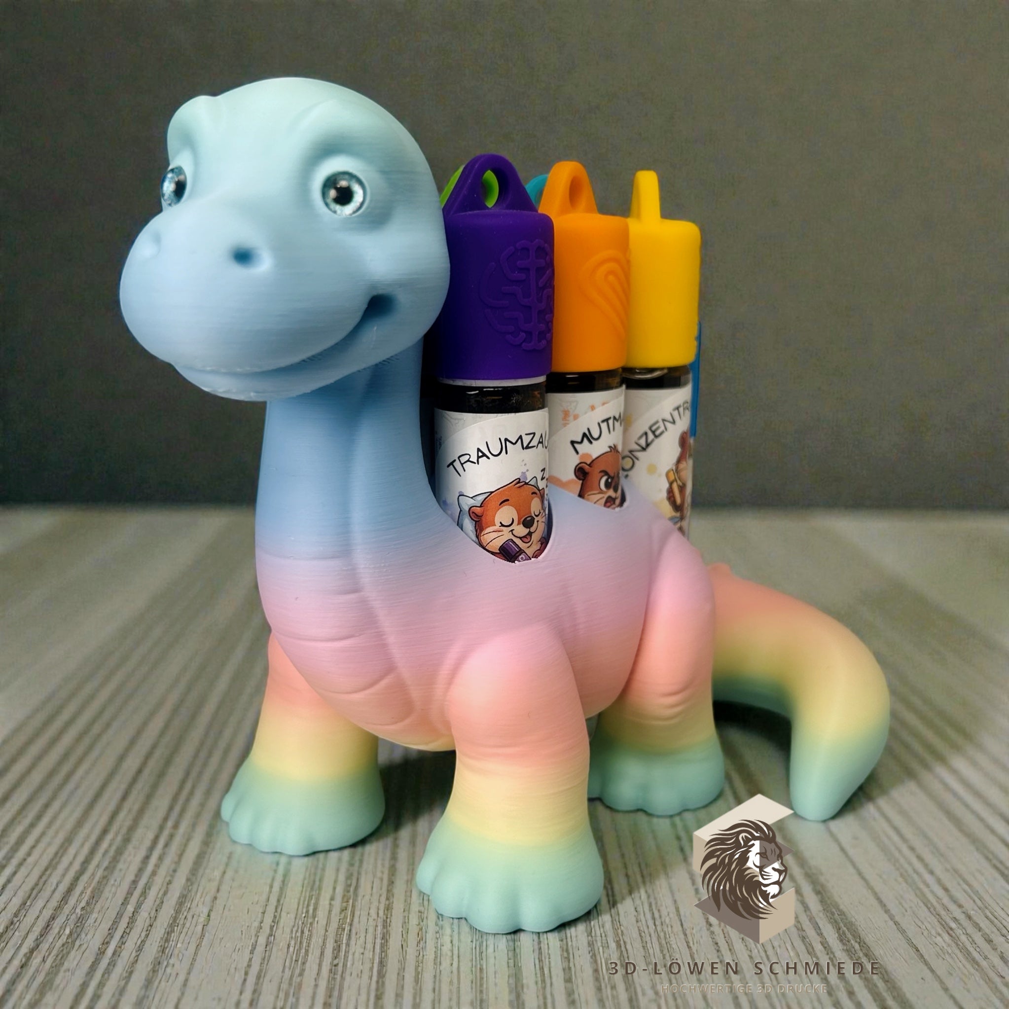 doTERRA Kids Collection Aufsteller für Ätherische Öle, Dino „Milo“ Platz für 7x 10ml Roll-Ons stilvolle Aufbewahrung, Praktisch, Einzigartig