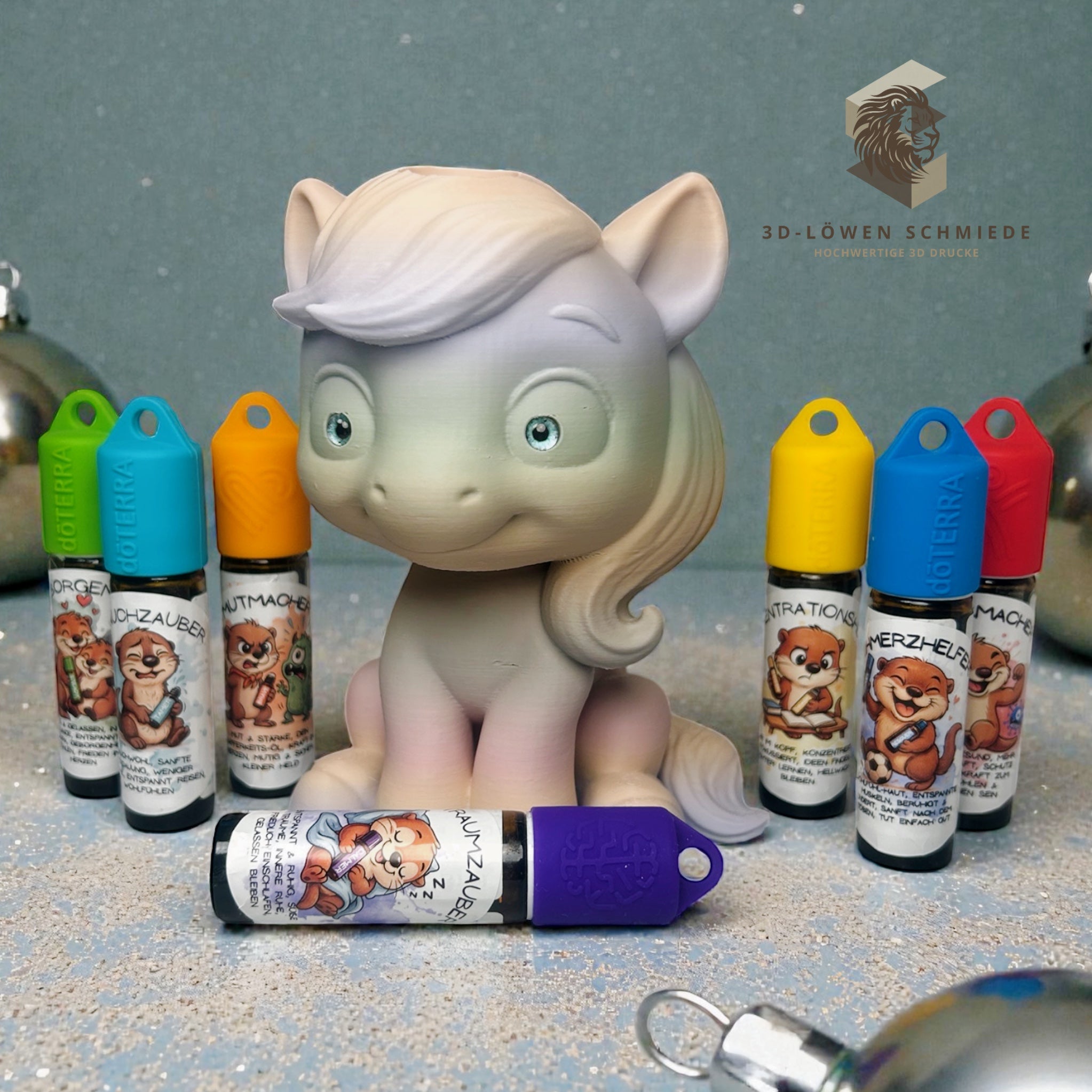 doTERRA Kids Collection Aufsteller für Ätherische Öle, Pferd „Elska“ Platz für 7x 10ml Roll Ons stilvolle Aufbewahrung, Einzigartig