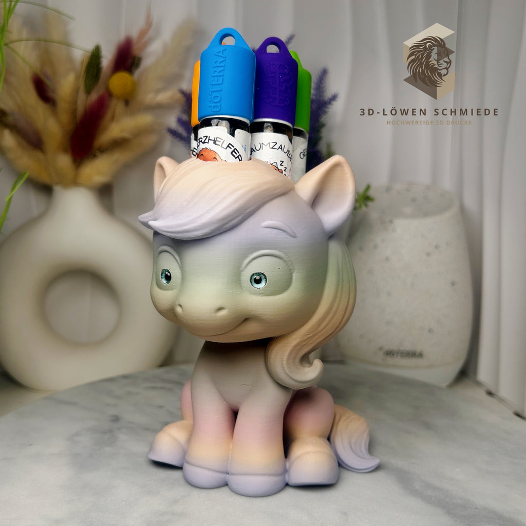 doTERRA Kids Collection Aufsteller für Ätherische Öle, Pferd „Elska“ Platz für 7x 10ml Roll Ons stilvolle Aufbewahrung, Einzigartig