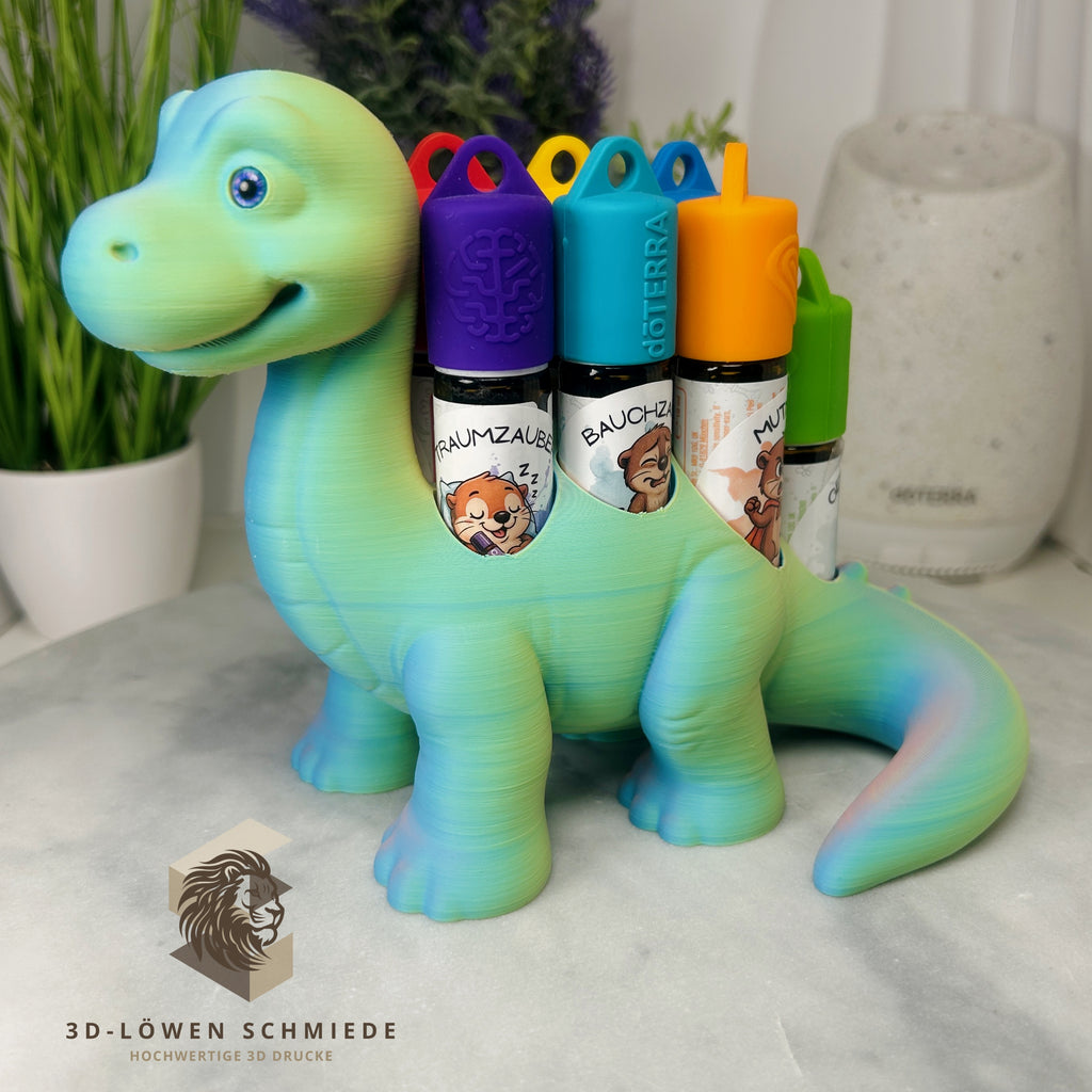 doTERRA Kids Collection Aufsteller für Ätherische Öle, Dino „Milo“ Platz für 7x 10ml Roll-Ons stilvolle Aufbewahrung, Praktisch, Einzigartig
