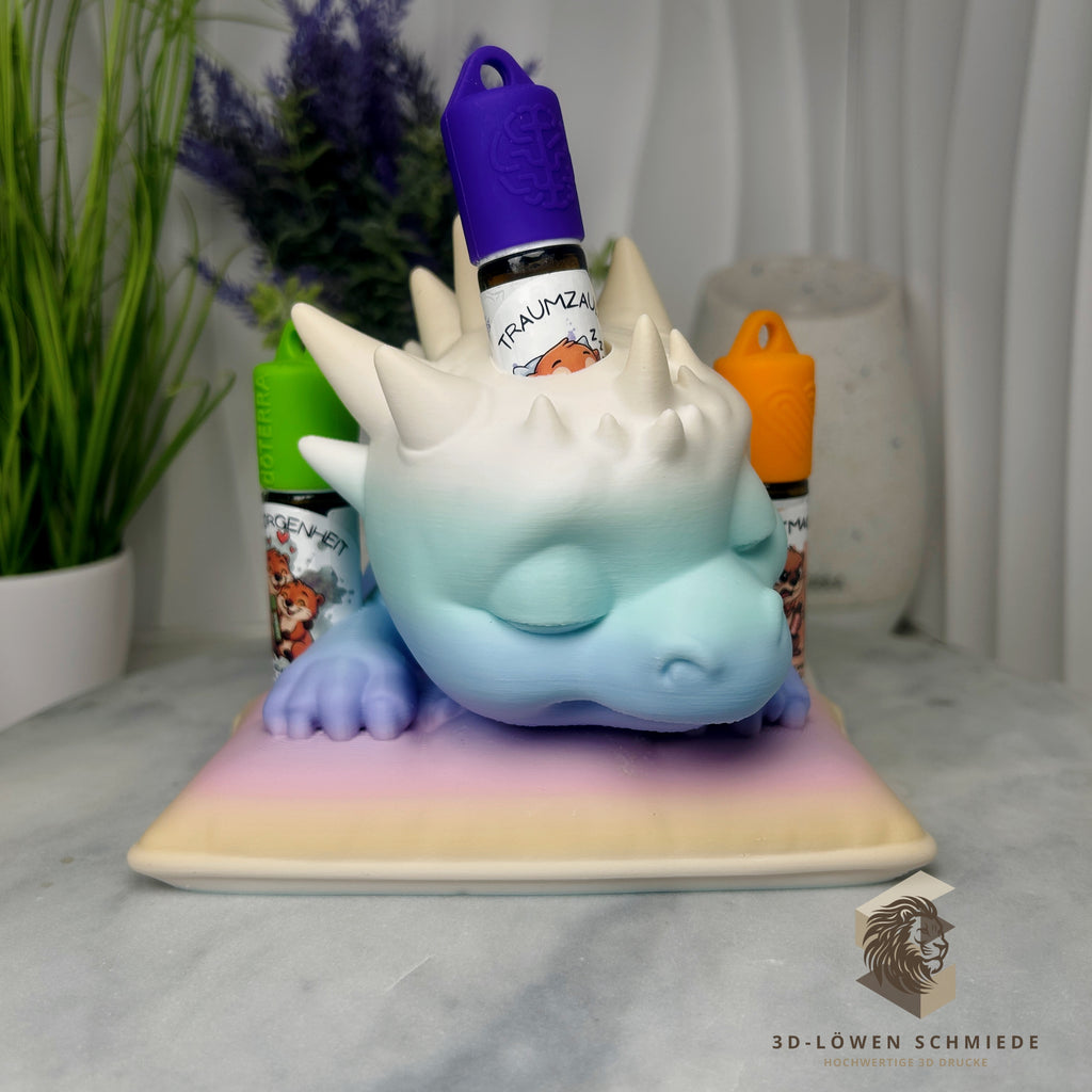 doTERRA Kids Collection Aufsteller für Ätherische Öle, Dino „Schlummer Drache“ Platz für 7x 10ml Roll-Ons stilvolle Aufbewahrung, Praktisch