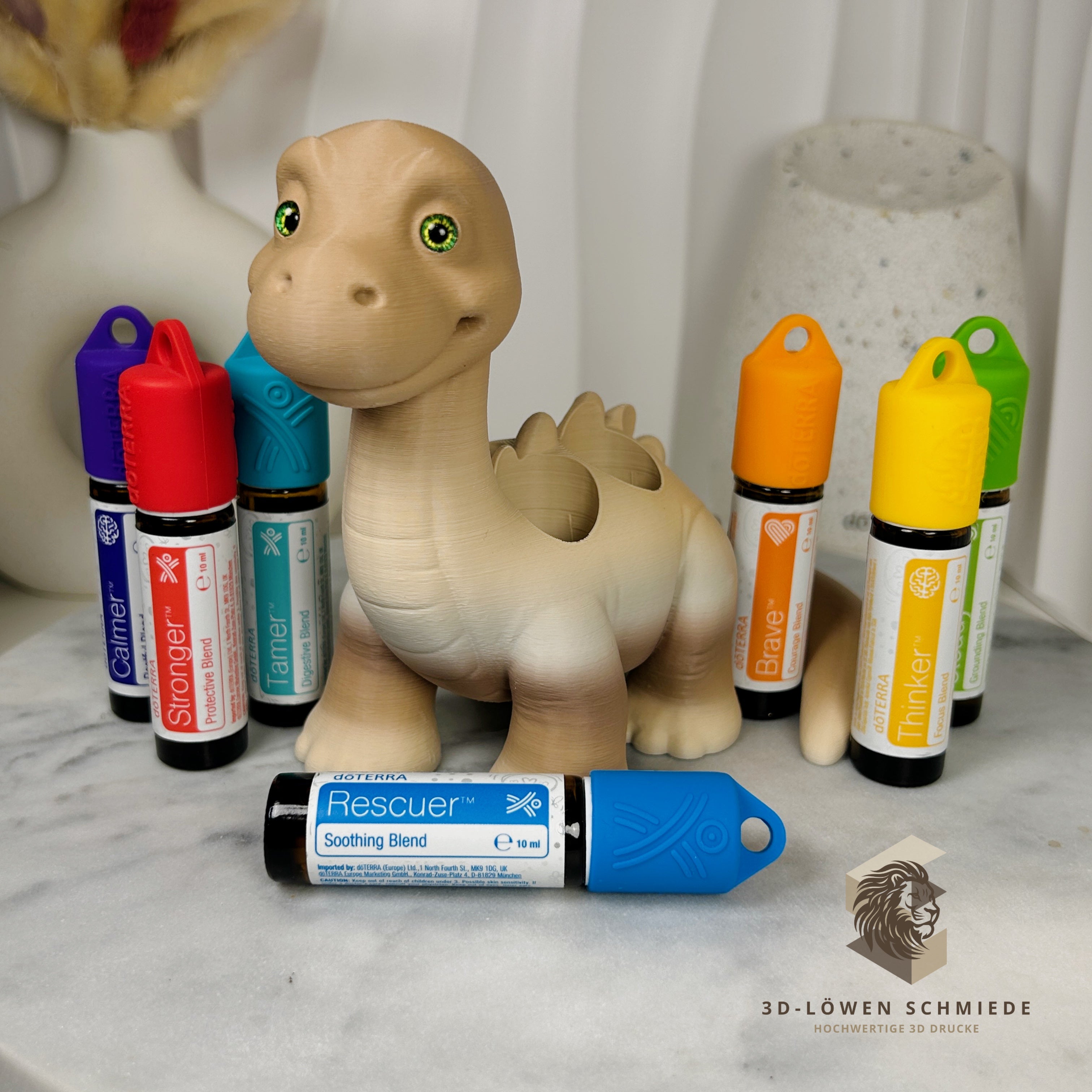 doTERRA Kids Collection Aufsteller für Ätherische Öle, Dino „Milo“ Platz für 7x 10ml Roll-Ons stilvolle Aufbewahrung, Praktisch, Einzigartig