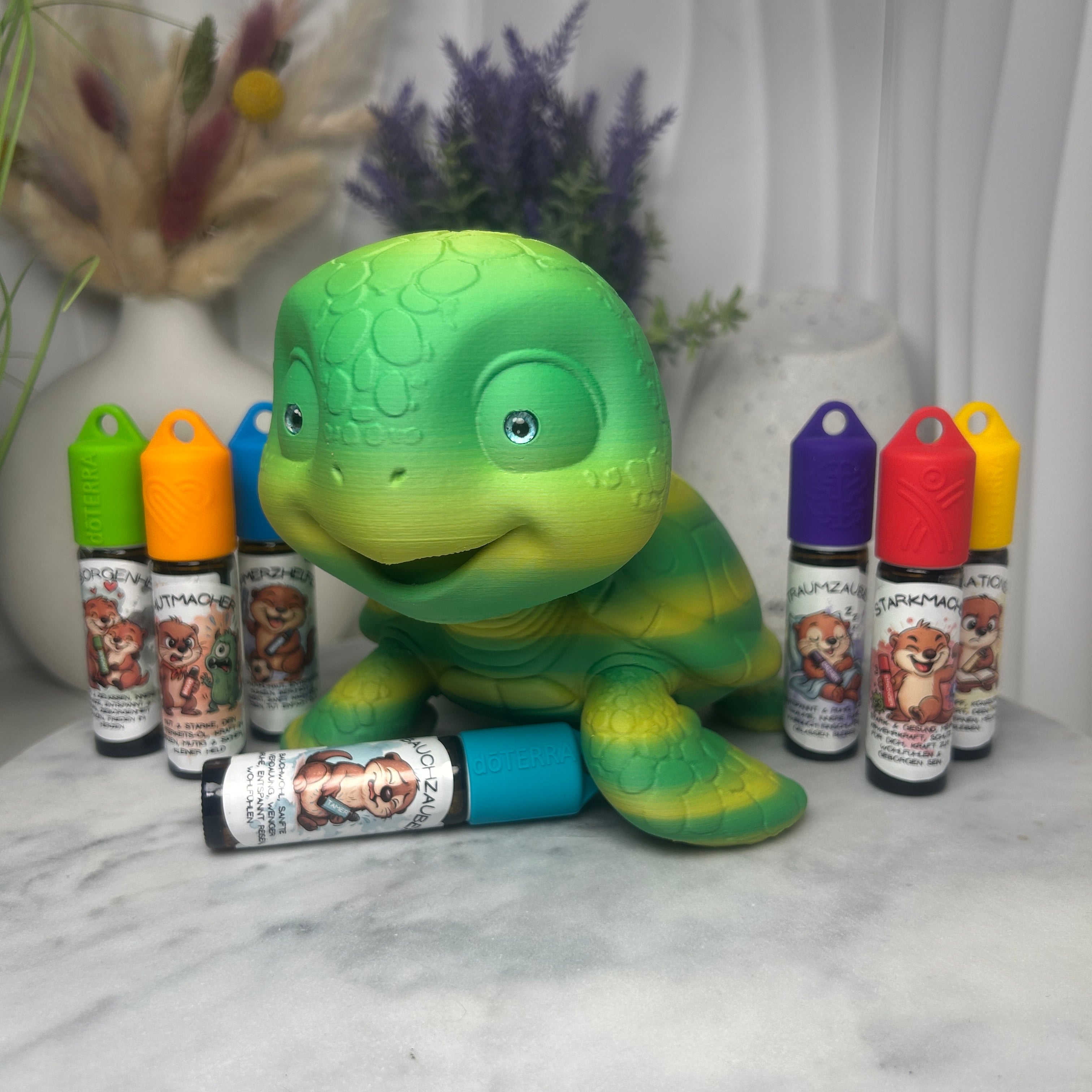 doTERRA Kids Collection Aufsteller für Ätherische Öle „Morla“ die AromaSchildi für 7x 10ml Roll On’s Aufbewahrung, Geschenkidee, Organizer