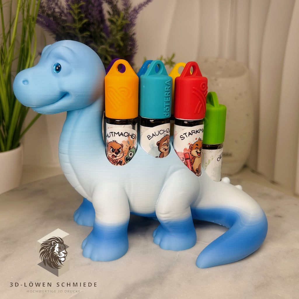 doTERRA Kids Collection Aufsteller für Ätherische Öle, Dino „Milo“ Platz für 7x 10ml Roll-Ons stilvolle Aufbewahrung, Praktisch, Einzigartig