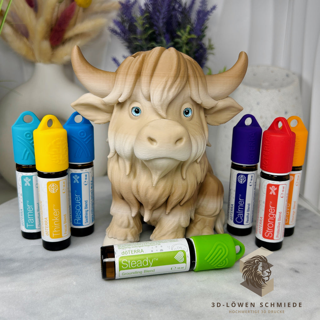 doTERRA Aufsteller KidsCollection „Karl, das Yak“ für Ätherische Öle Platz für 7x 10ml Roll On - Deko - Geschenk - Aufbewahrung