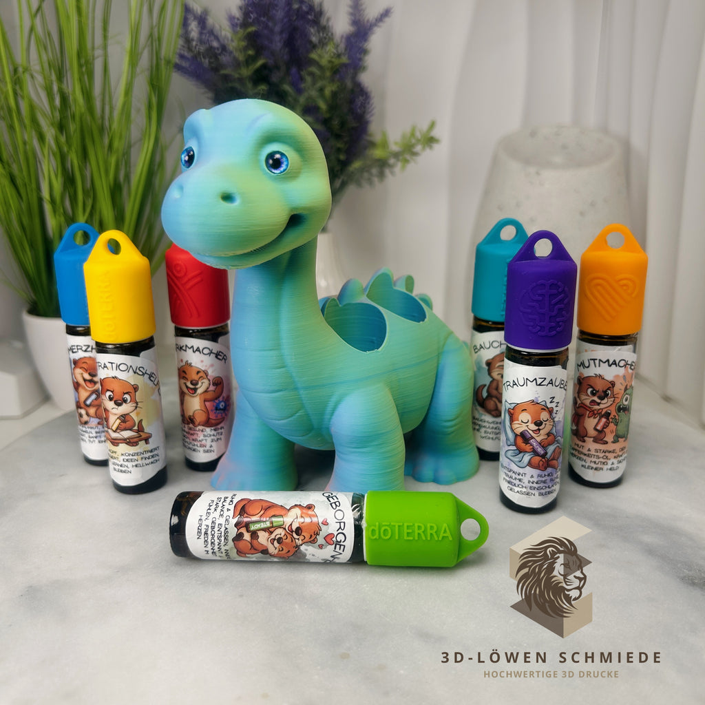 doTERRA Kids Collection Aufsteller für Ätherische Öle, Dino „Milo“ Platz für 7x 10ml Roll-Ons stilvolle Aufbewahrung, Praktisch, Einzigartig