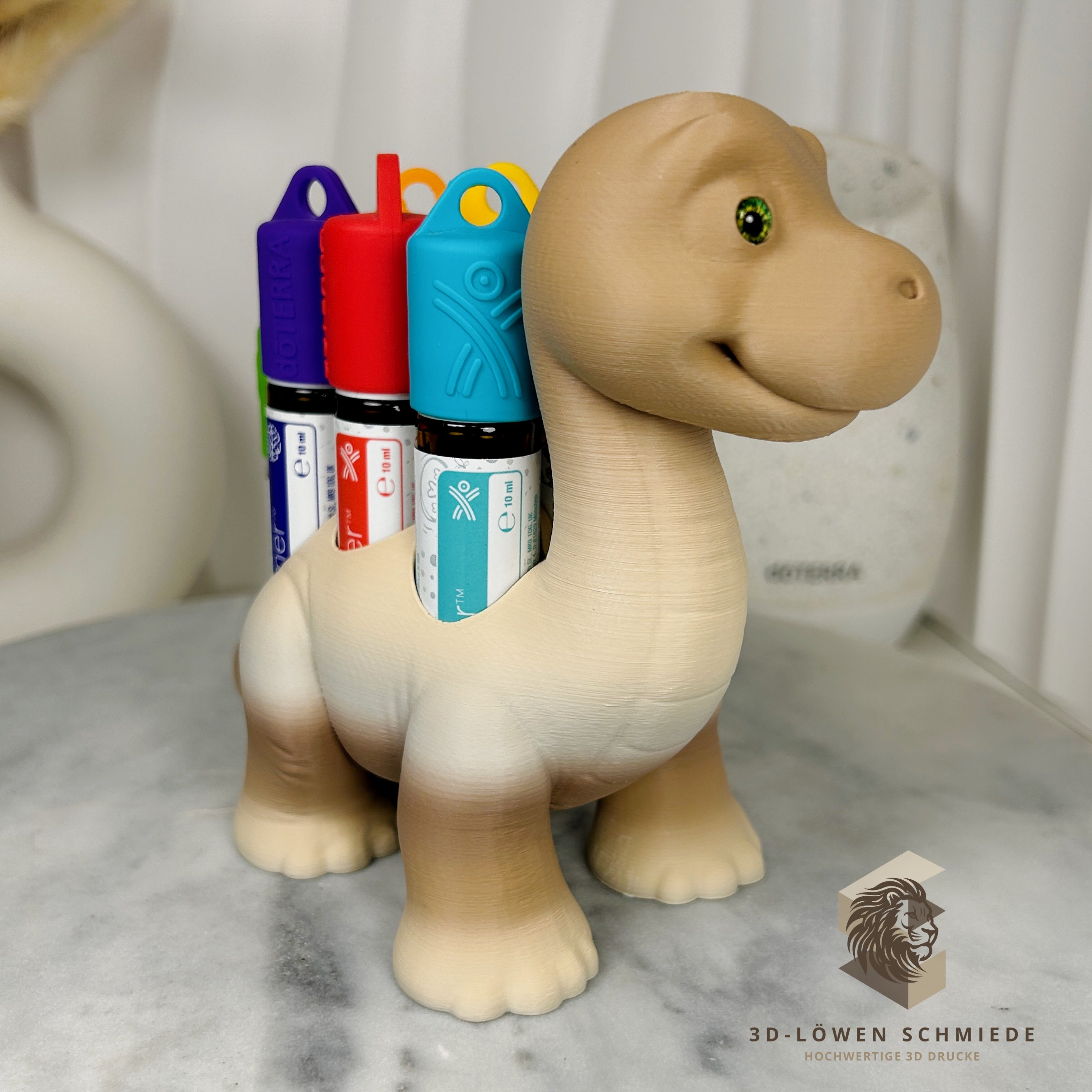 doTERRA Kids Collection Aufsteller für Ätherische Öle, Dino „Milo“ Platz für 7x 10ml Roll-Ons stilvolle Aufbewahrung, Praktisch, Einzigartig